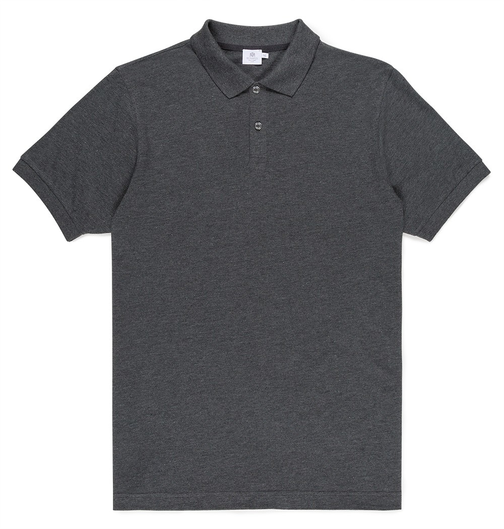 Download Sunspel Men's Pima Cotton Pique Polo Shirt in Charcoal ...