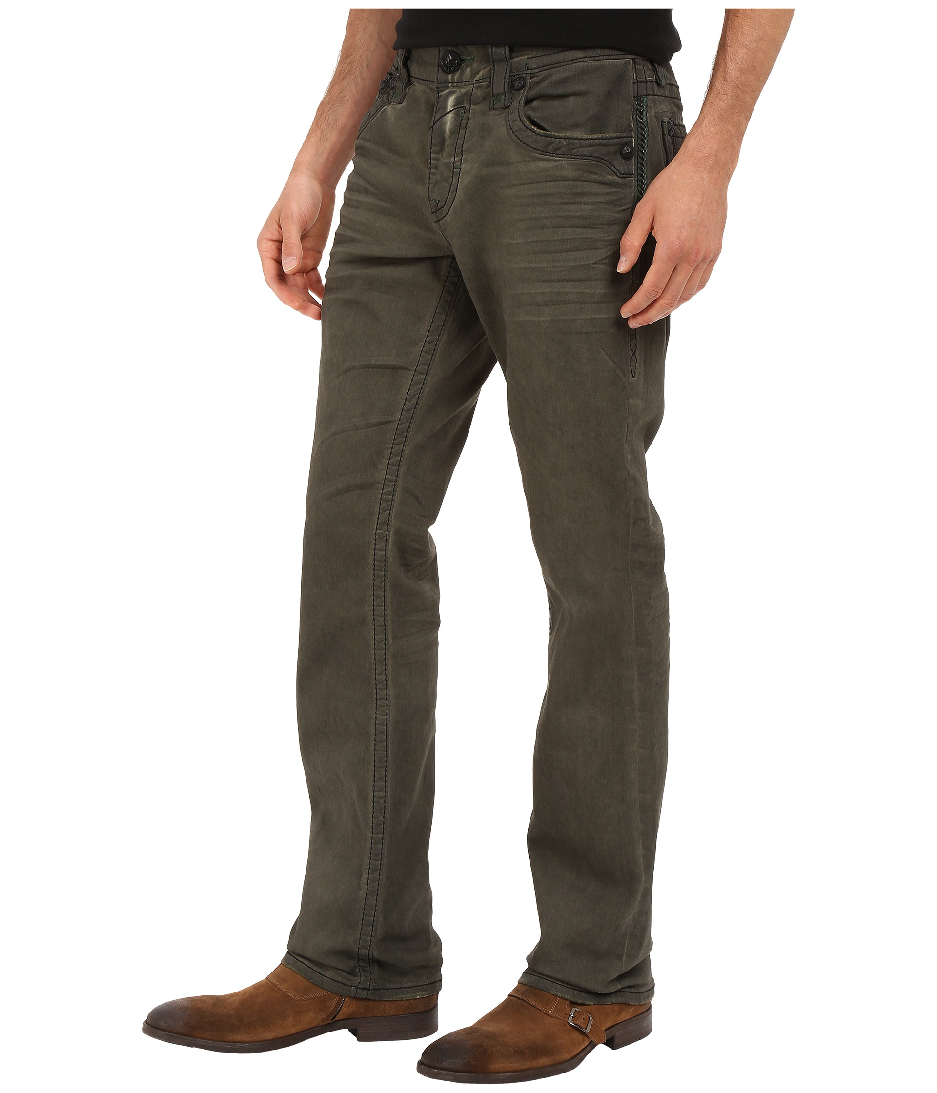 tan rock revival jeans