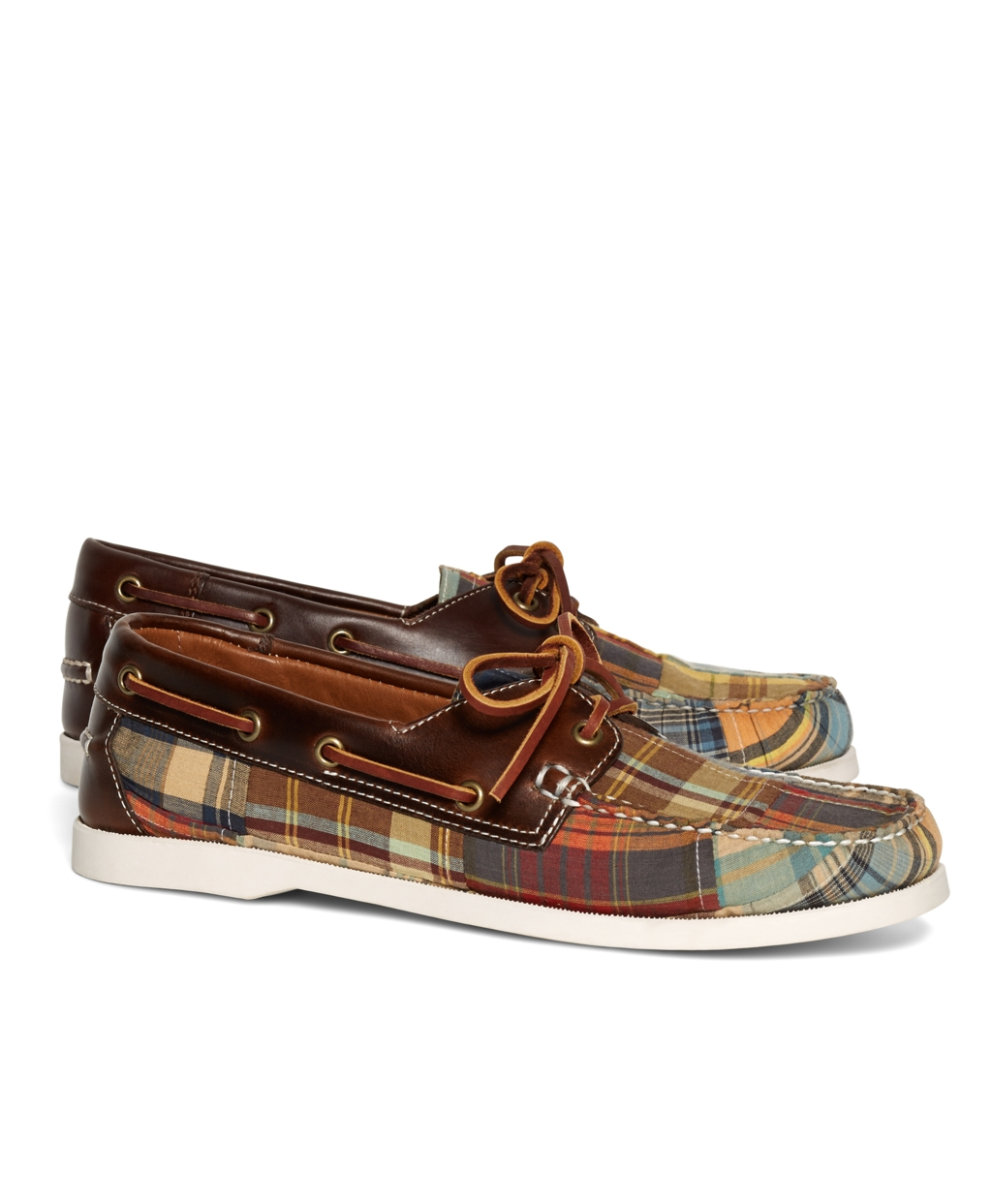 Brooks Brothers Madras Boat Shoes for 