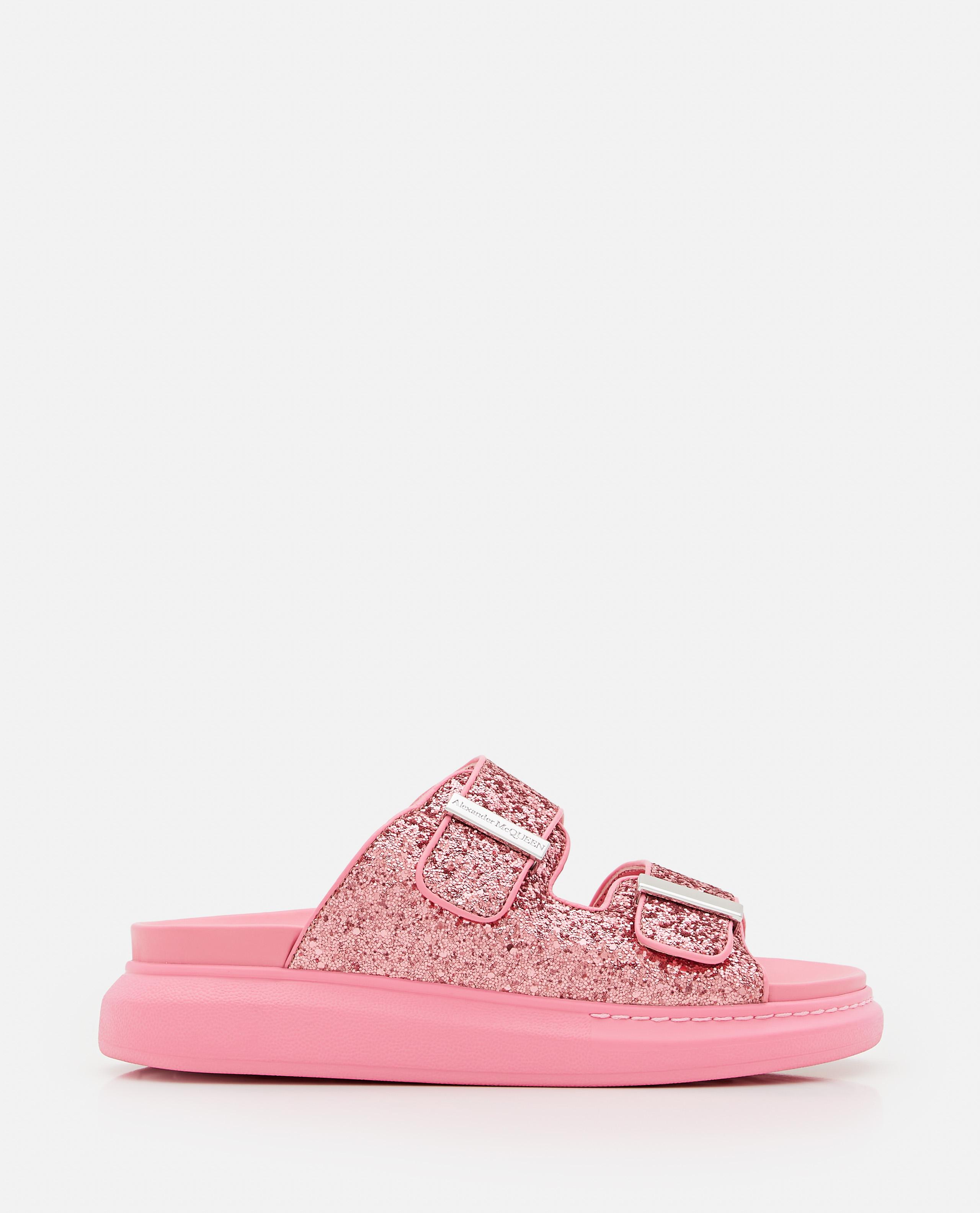 Alexander McQueen Glitter Sandals in Pink | Lyst