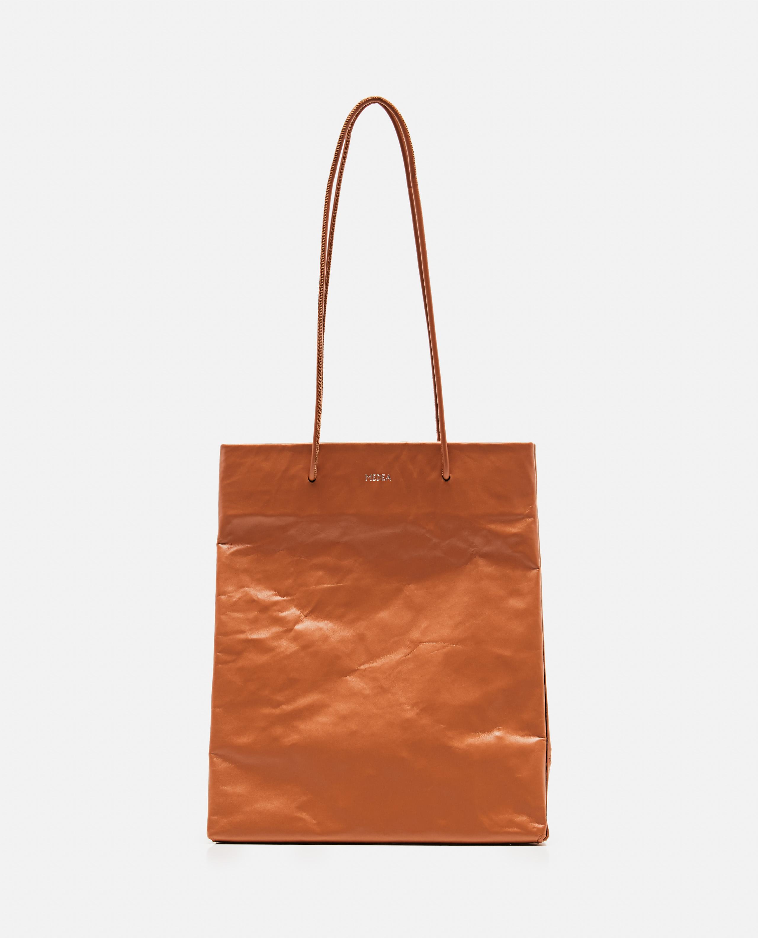 MEDEA Tote Bag With Wrinkled Effect in Brown - Lyst