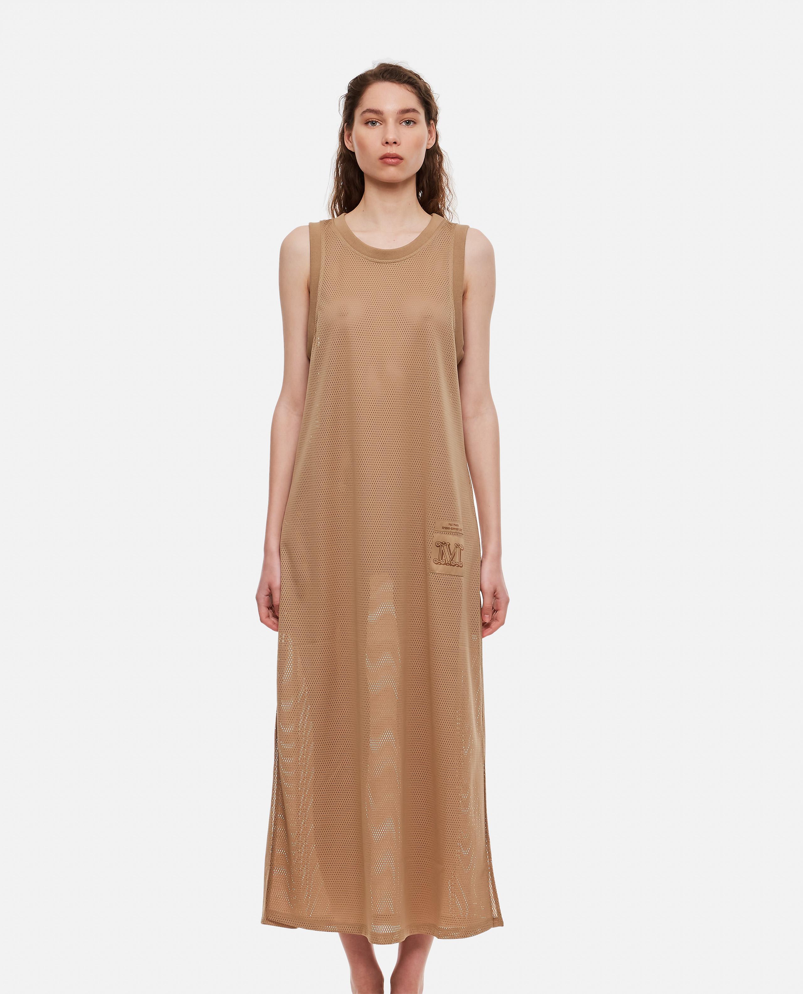 Max Mara Elogio Jersey Net Long Dress in Natural | Lyst