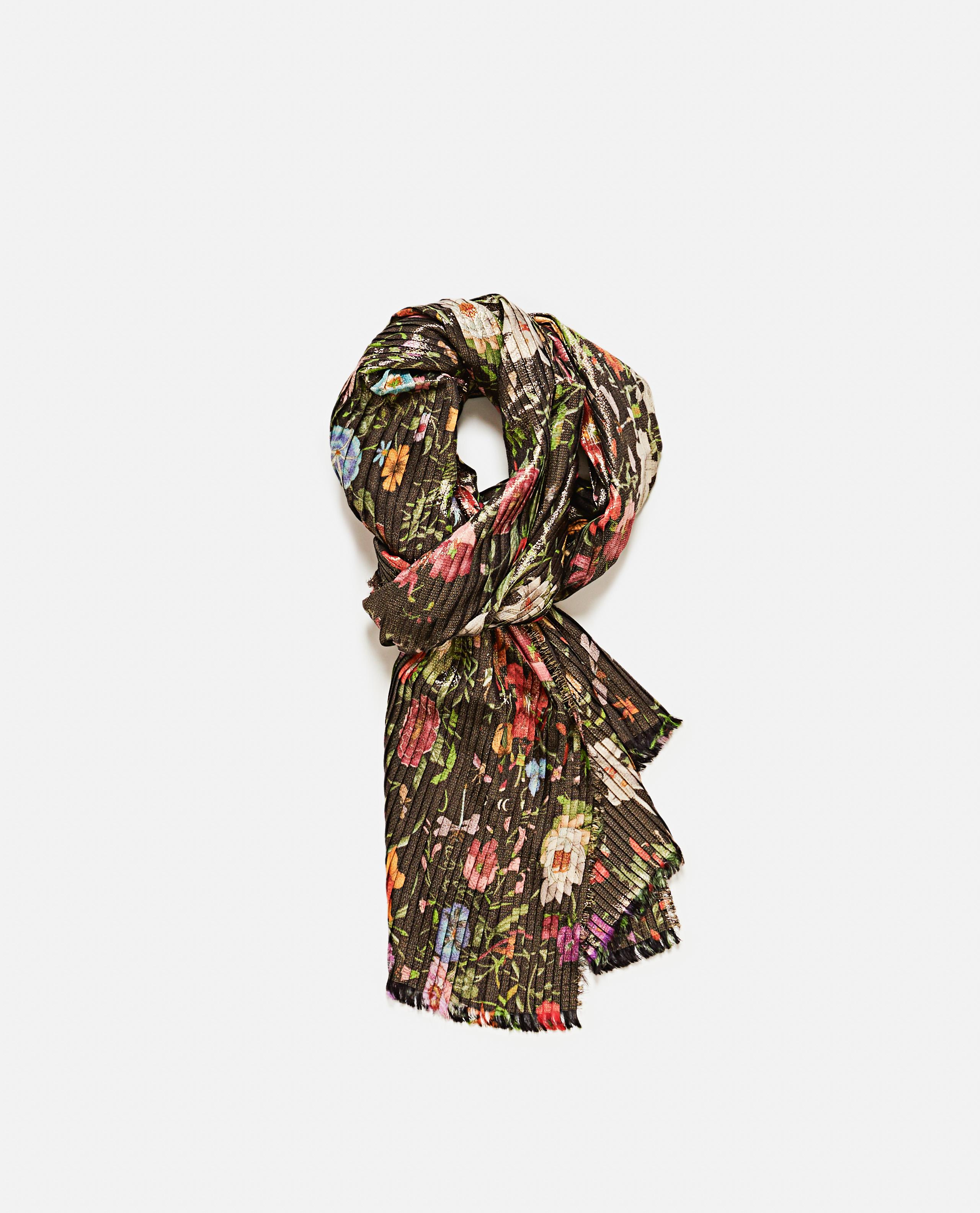 Gucci Silk Scarf With Floral Print in Green - Lyst