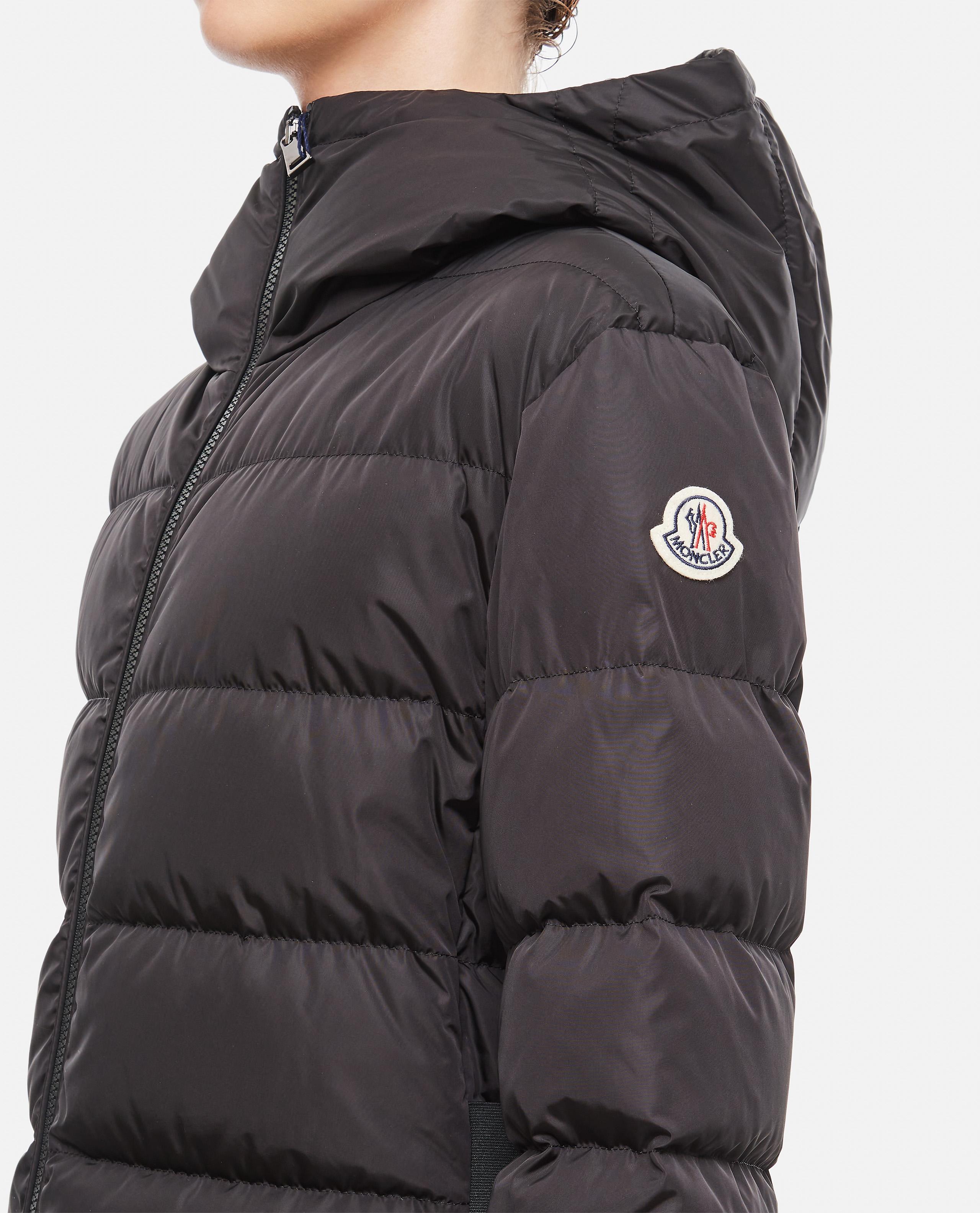 Moncler Dombes Long Coat in Black | Lyst
