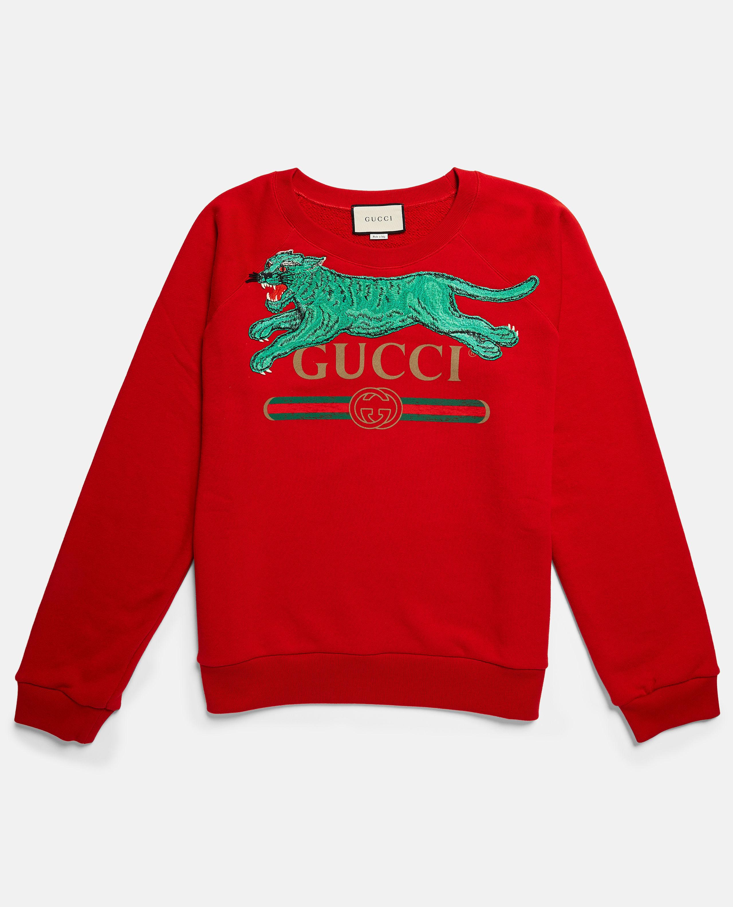 Gucci Cotton Logo Sweatshirt With Tiger in Red for Men | Lyst