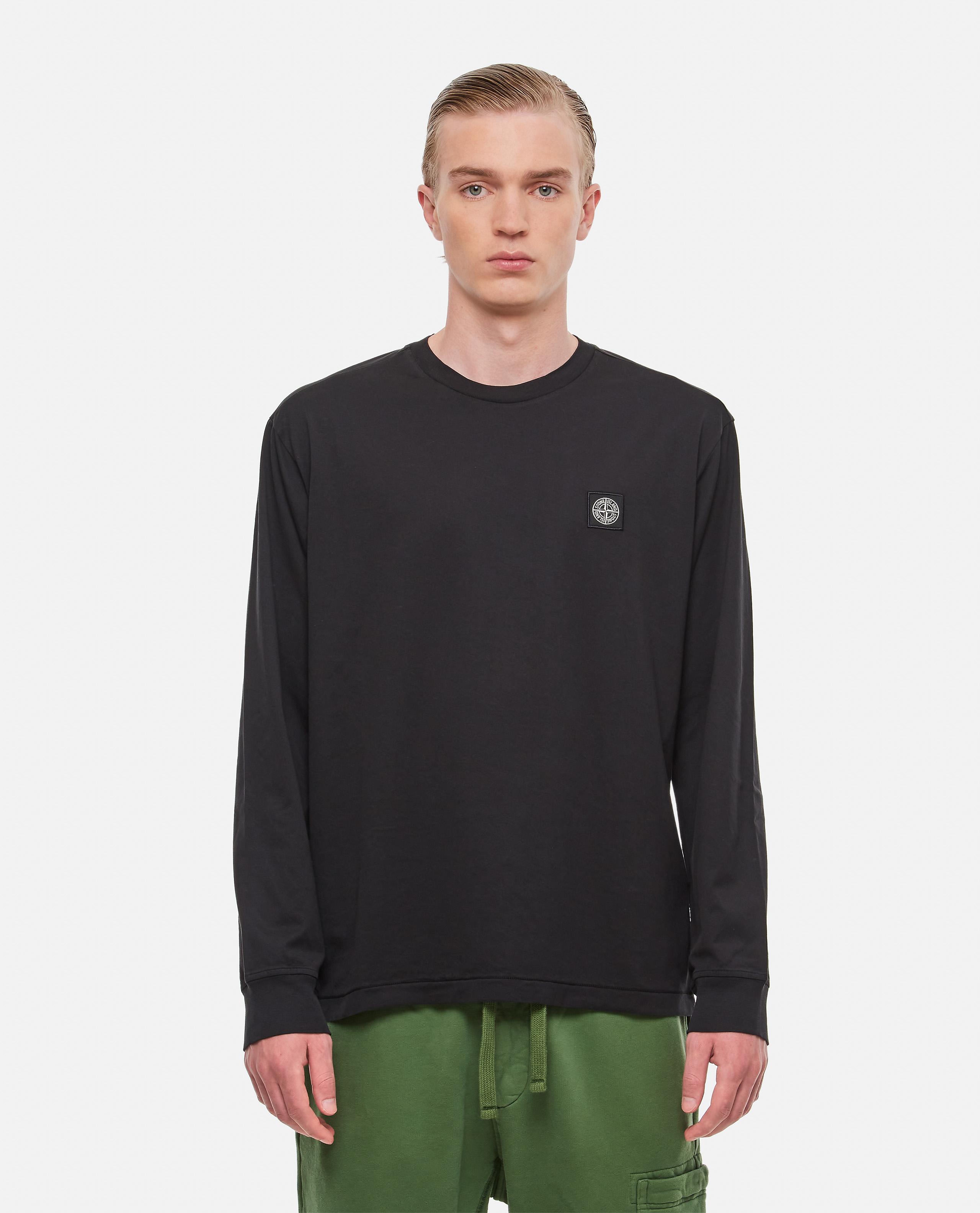 Mens T-shirts Stone Island T-shirts Stone Island Trimmed Cotton Polo Shirt in Black for Men 