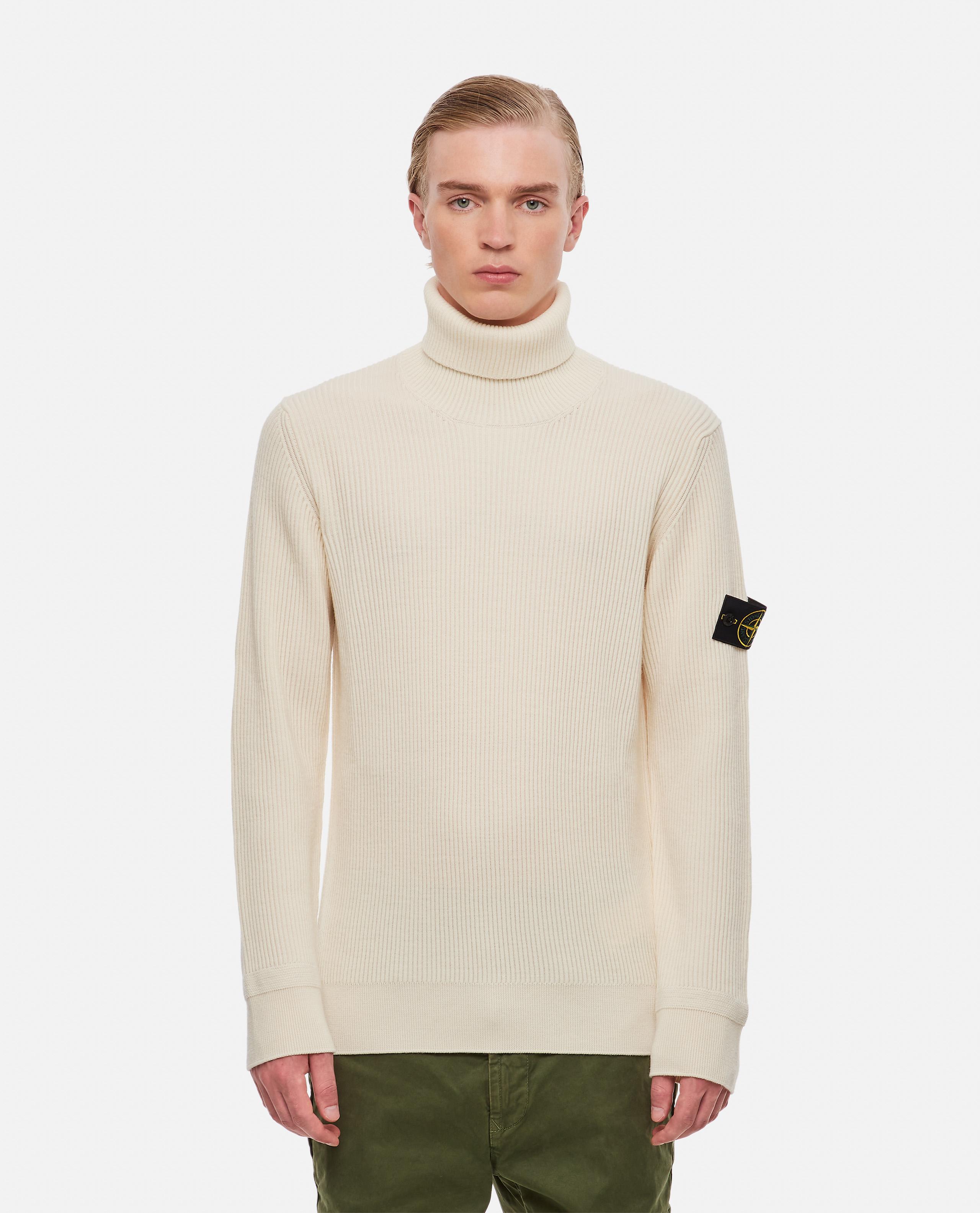 Stone Island Wool Turtleneck in Natural for Men | Lyst