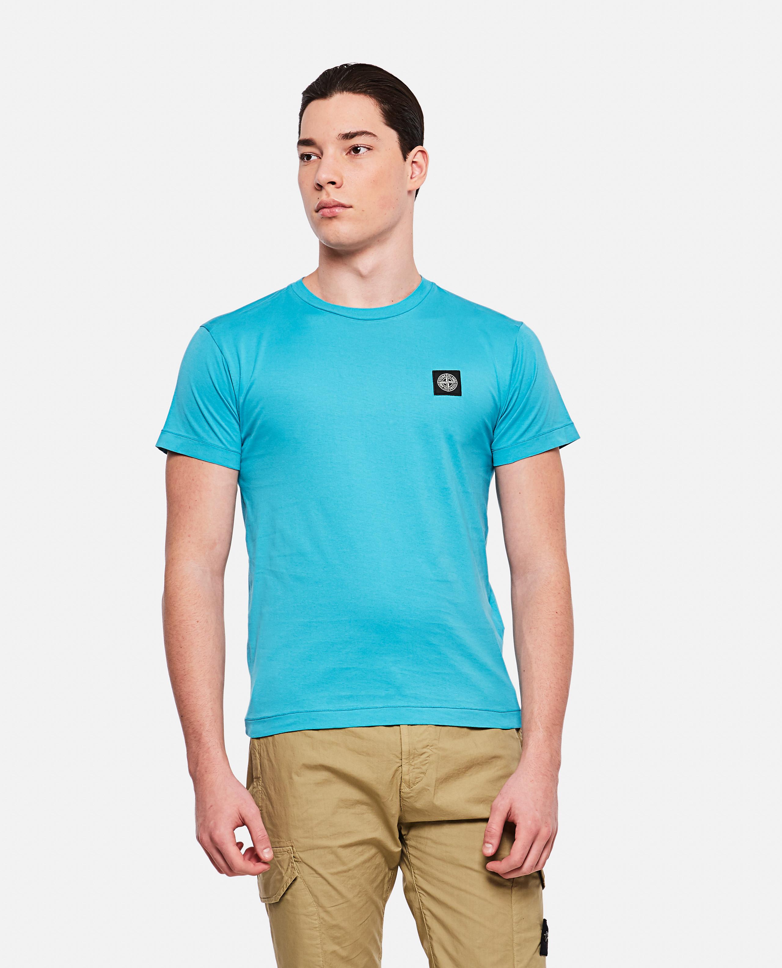 Stone Island Cotton Tshirt With Patch in Azure (Blue) for Men Lyst