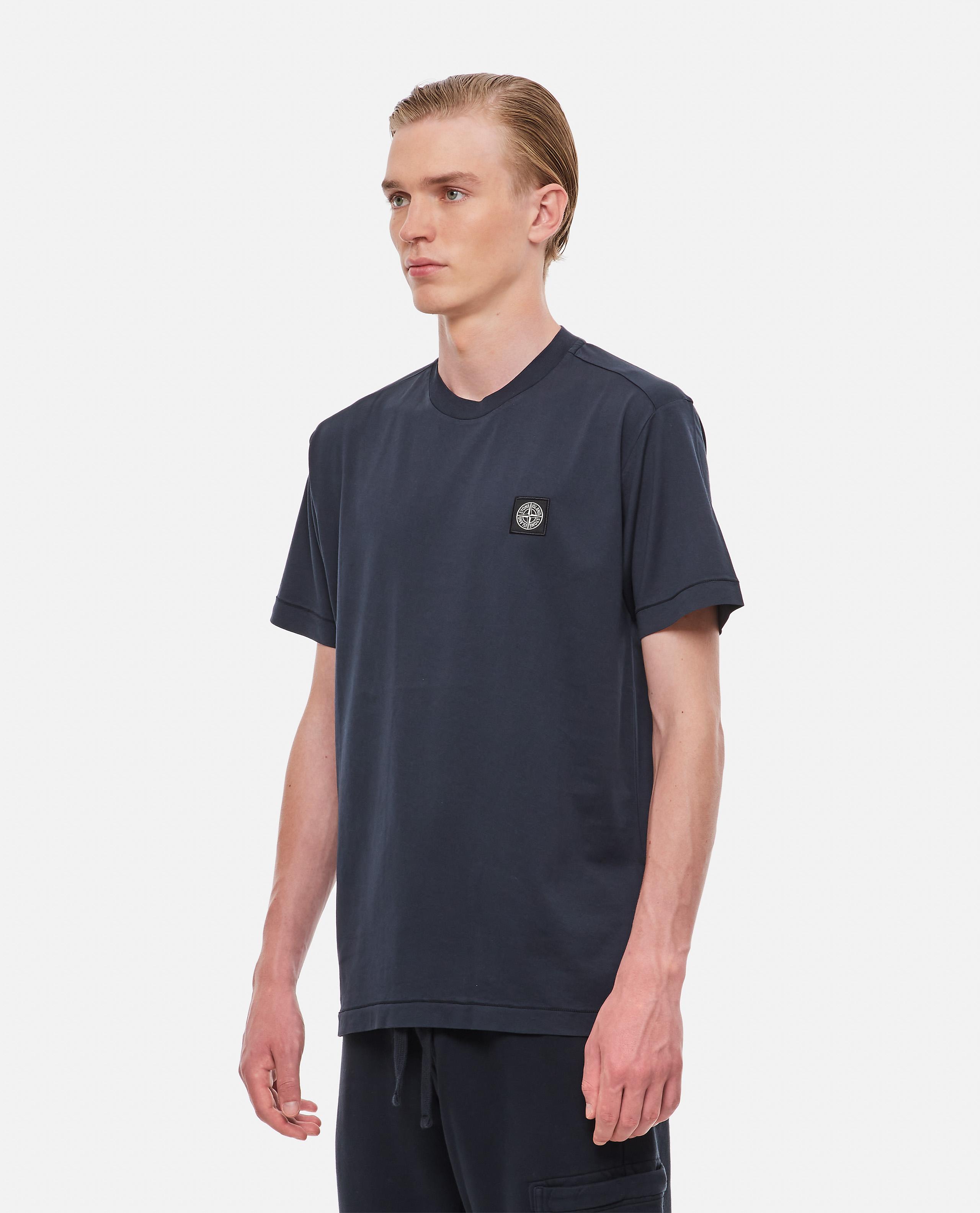 Stone Island Cotton T-shirt in Blue for Men | Lyst