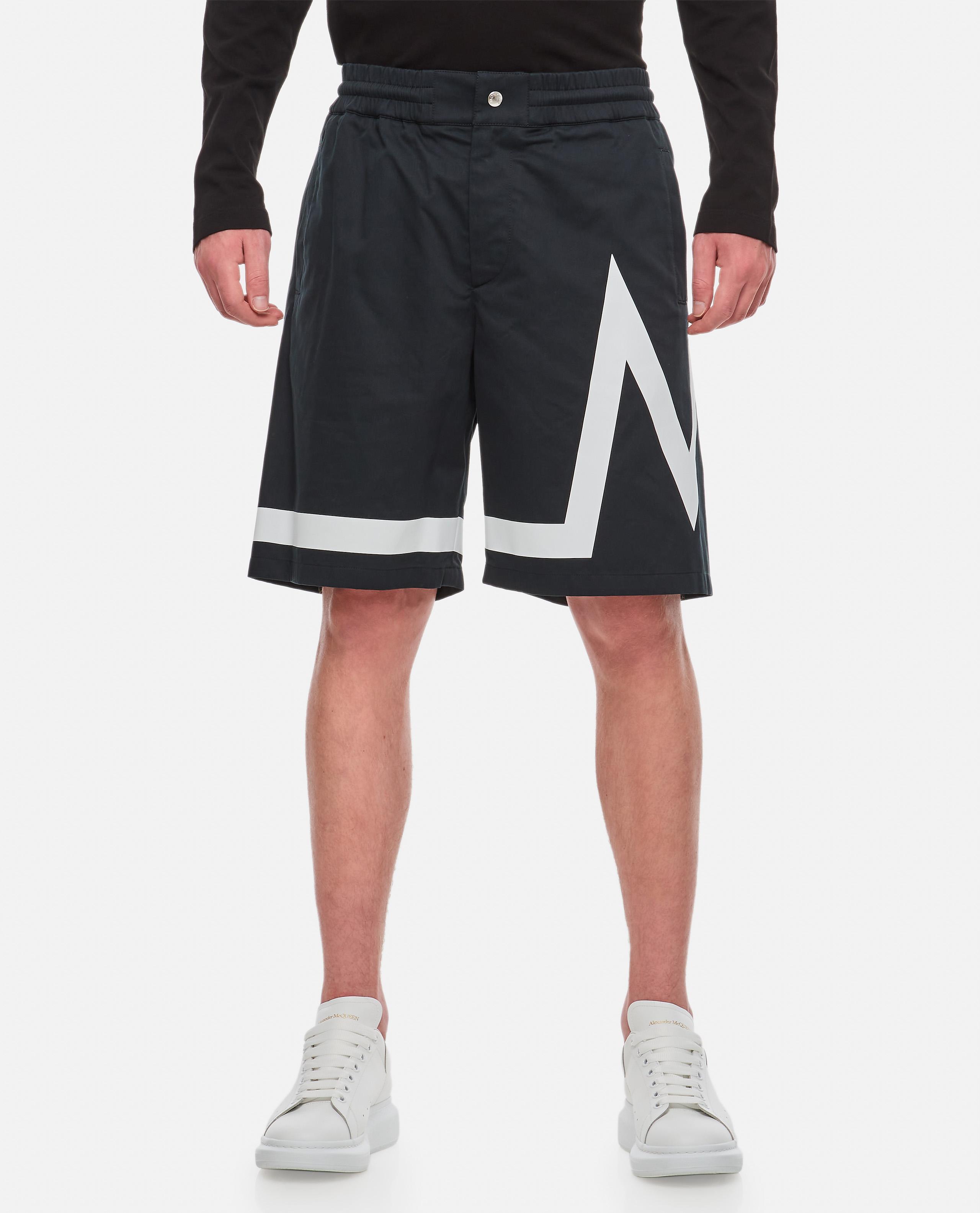 Pantaloncini in jersey di cotone da Uomo di Moncler in Nero Uomo Abbigliamento da Shorts da Shorts casual 