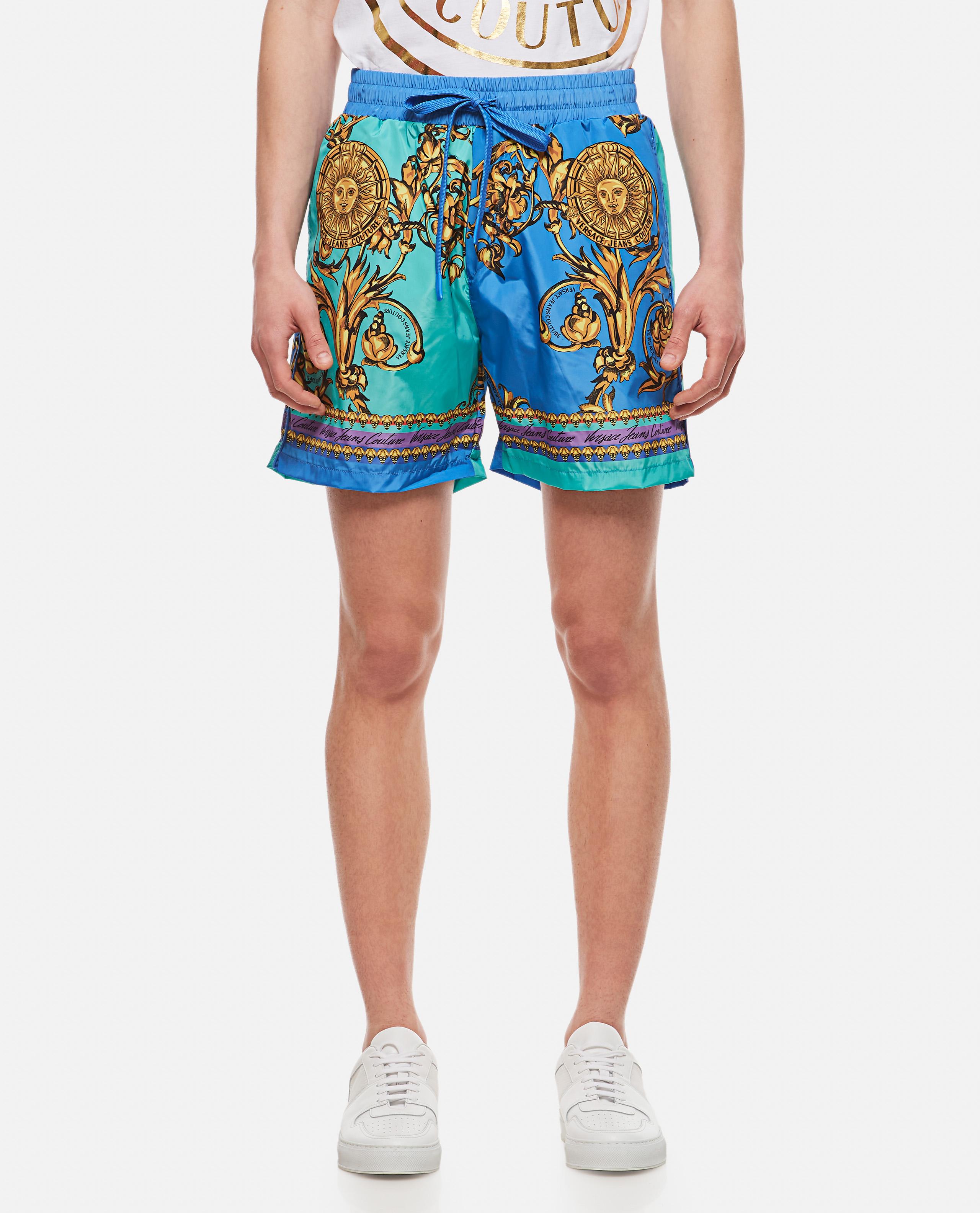 Versace Jeans Couture Print Placed Garland Shorts in Blue for Men | Lyst