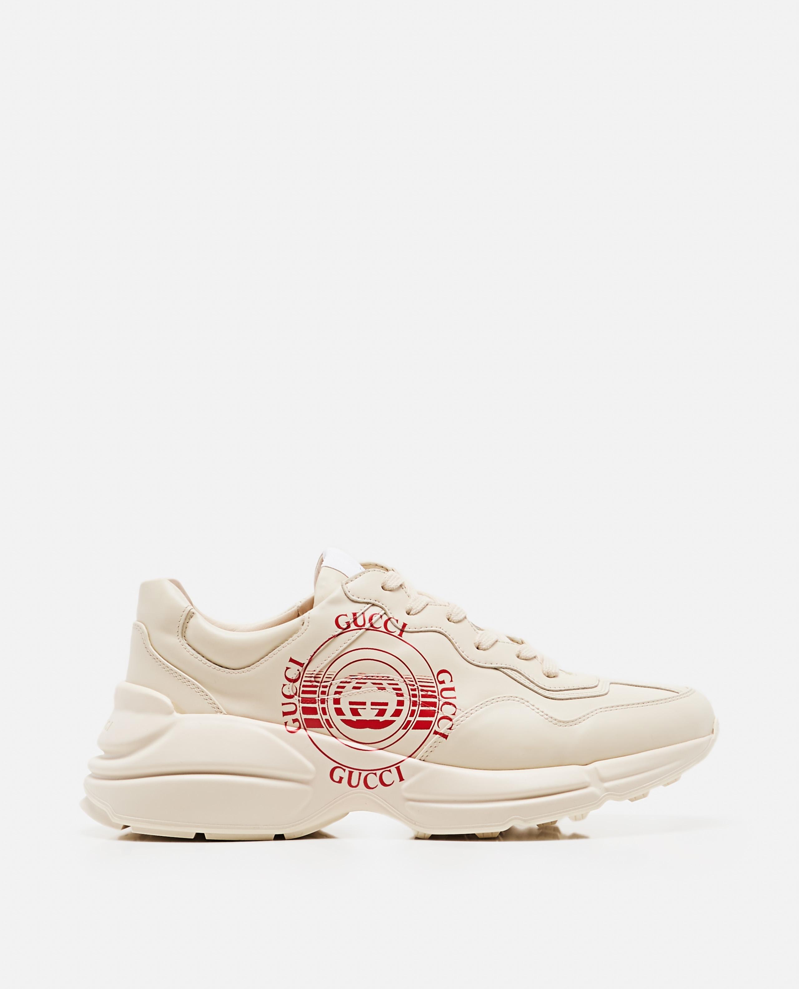 rhyton gucci print leather sneaker