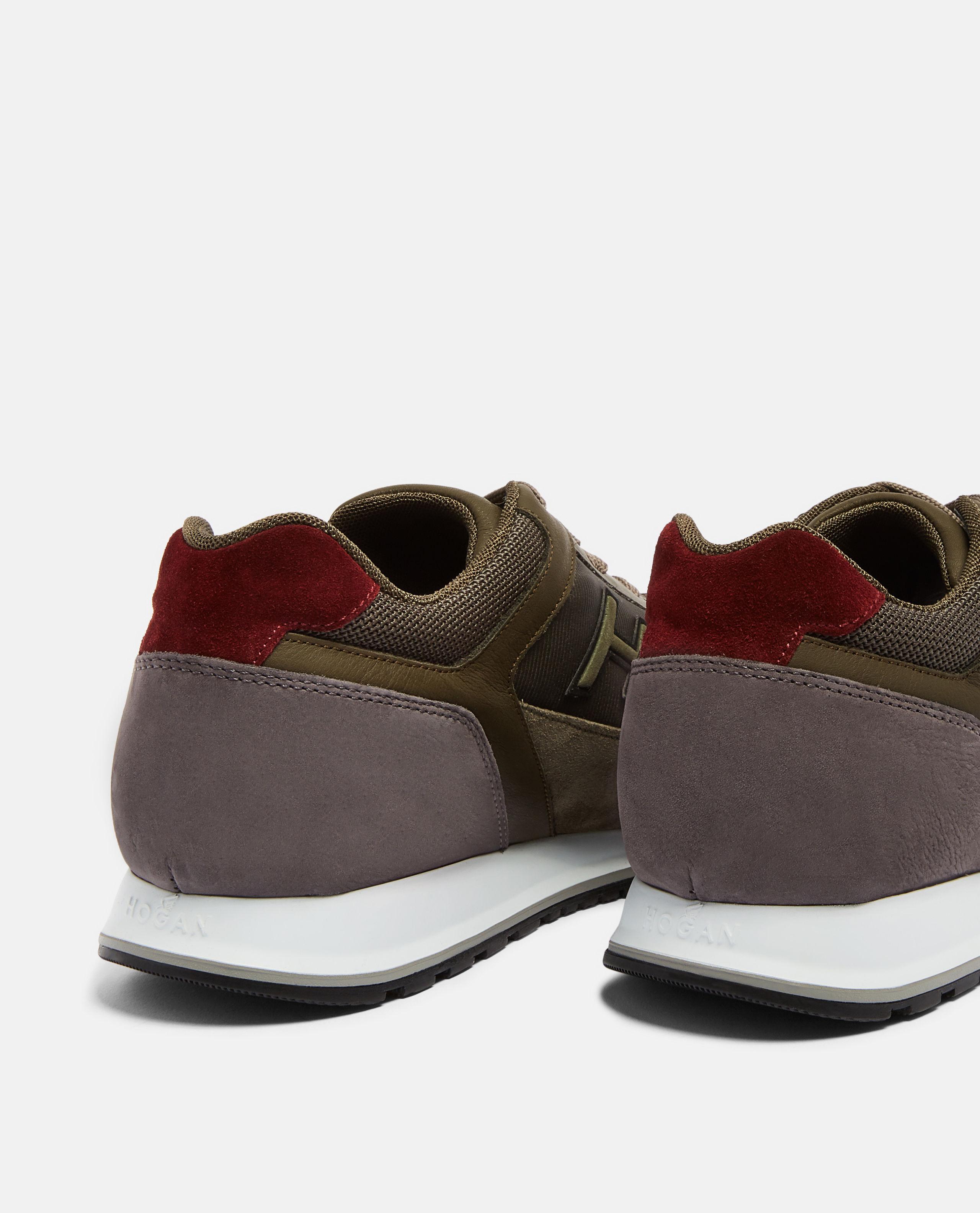 Hogan Suede Laceup Sneakers in Dark Olive Green (Green