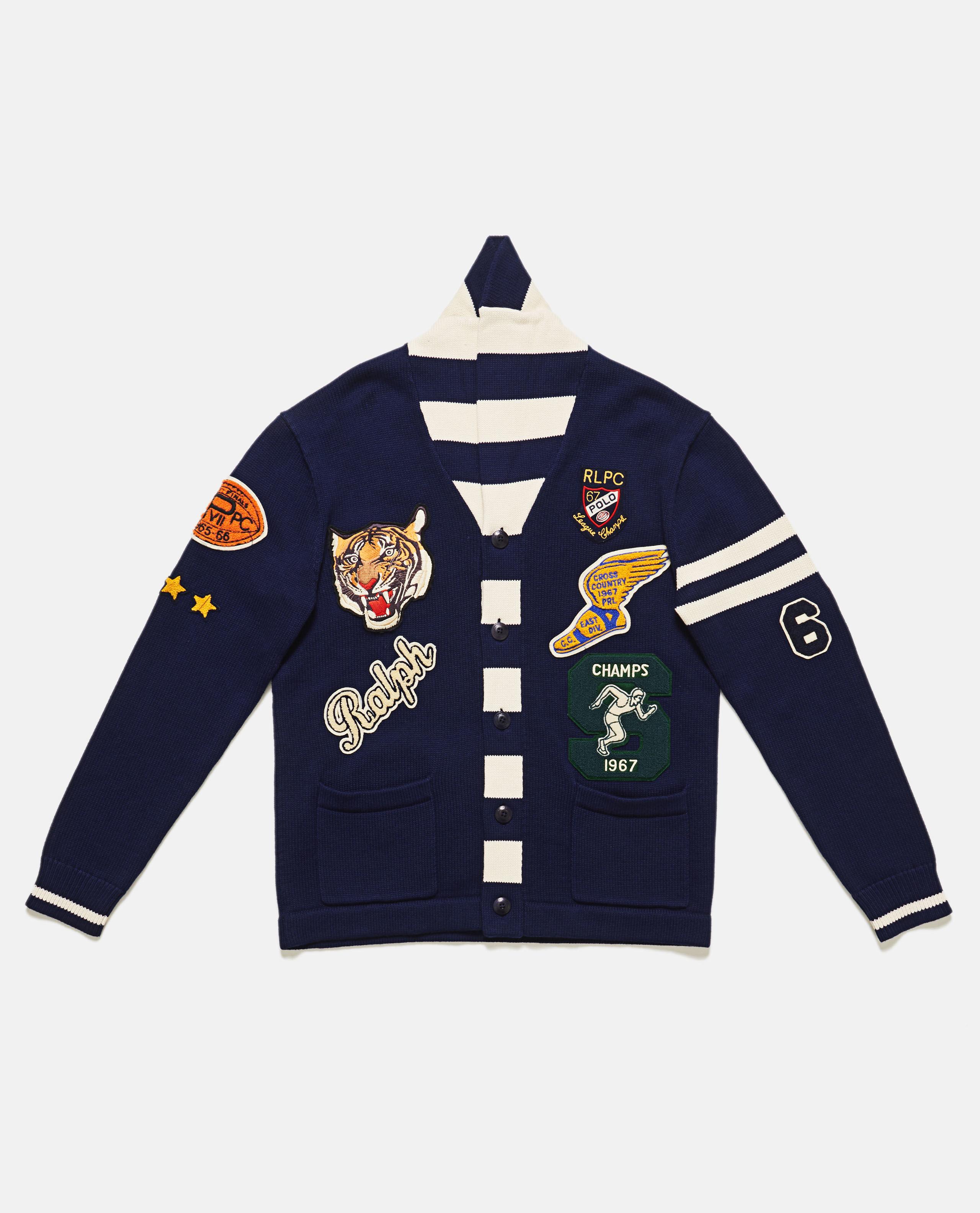 ralph lauren cotton letterman cardigan