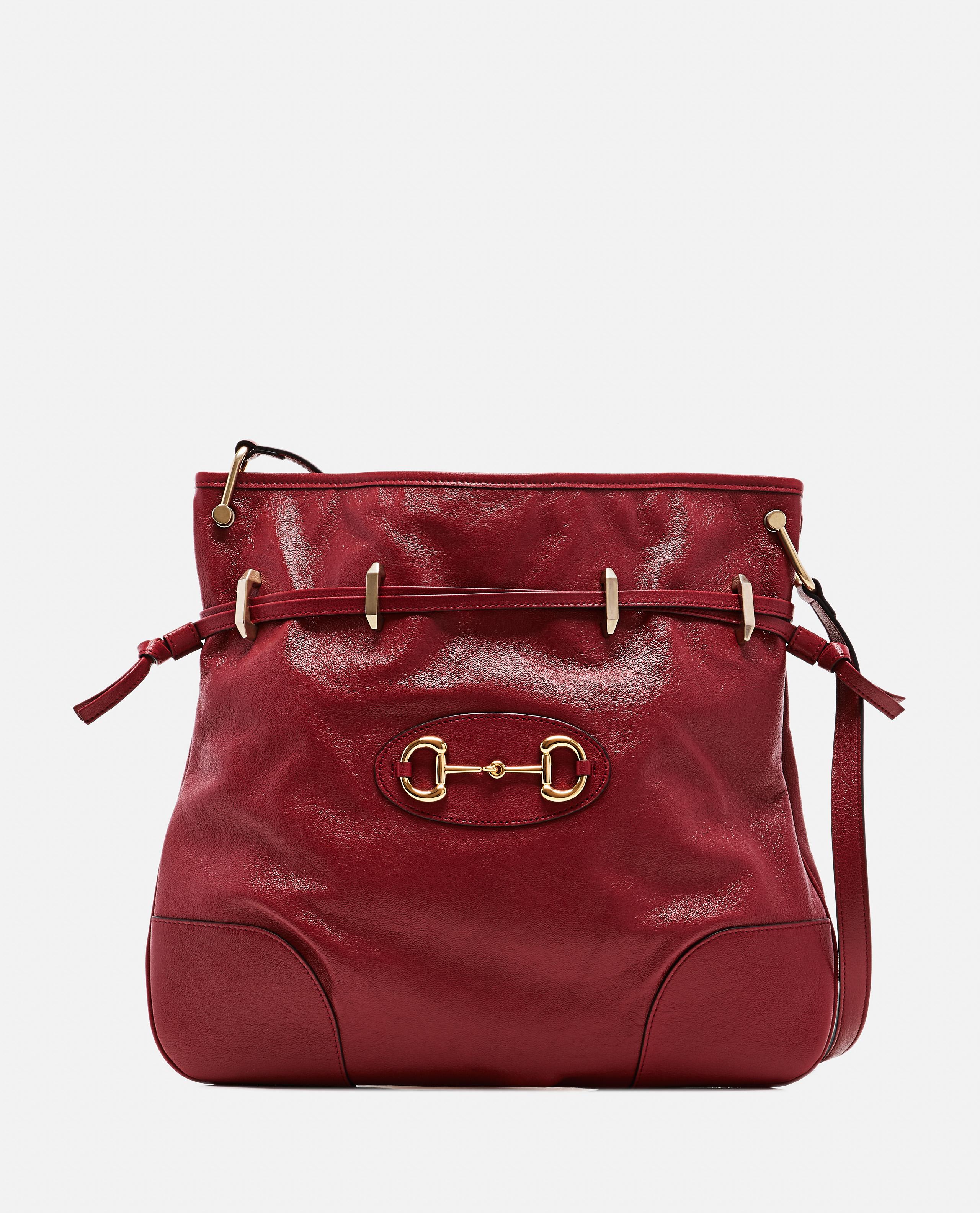 Gucci Leather 1955 Horsebit Shoulder Bag in Red Lyst