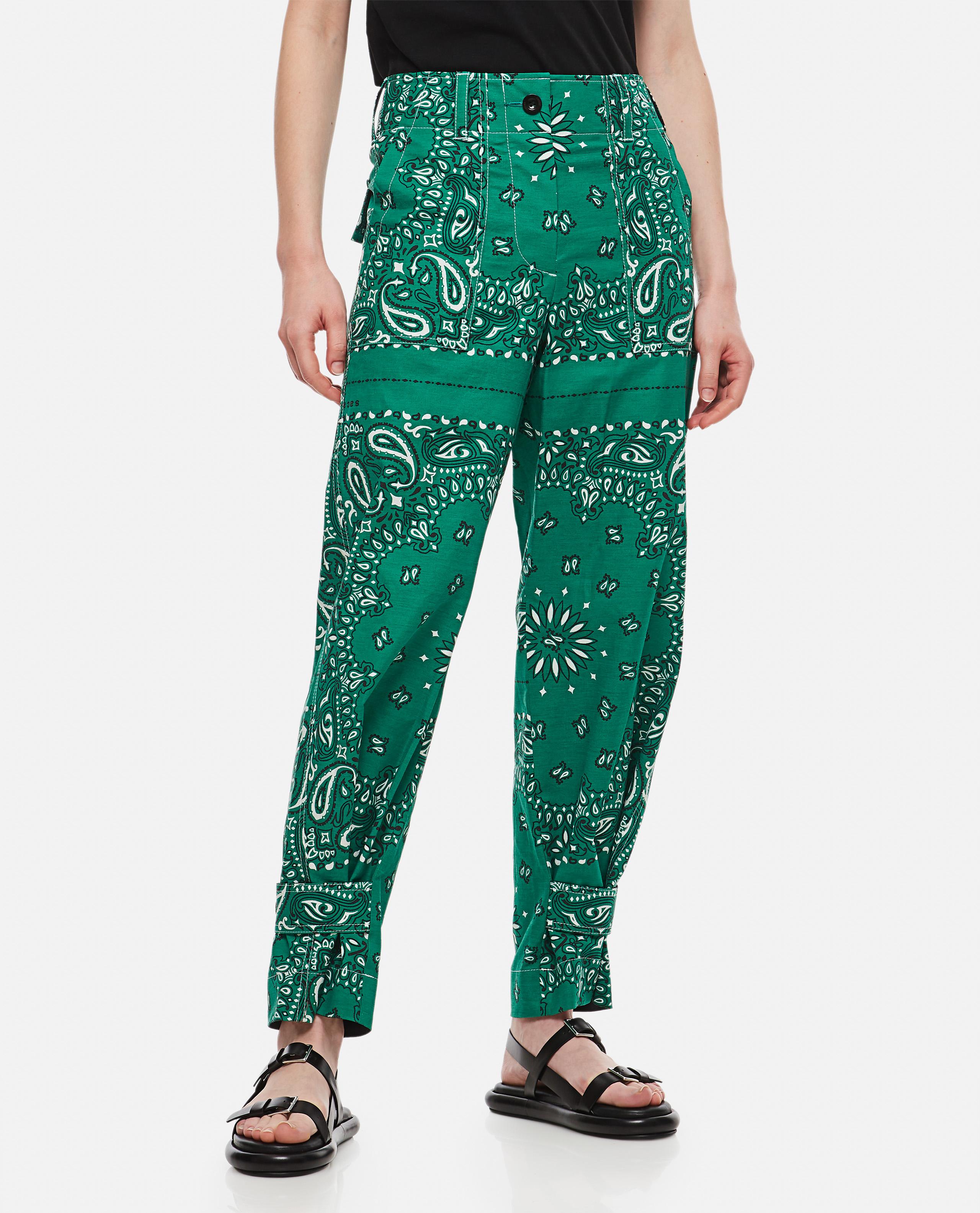 Sacai Bandana Print Pants in Green | Lyst