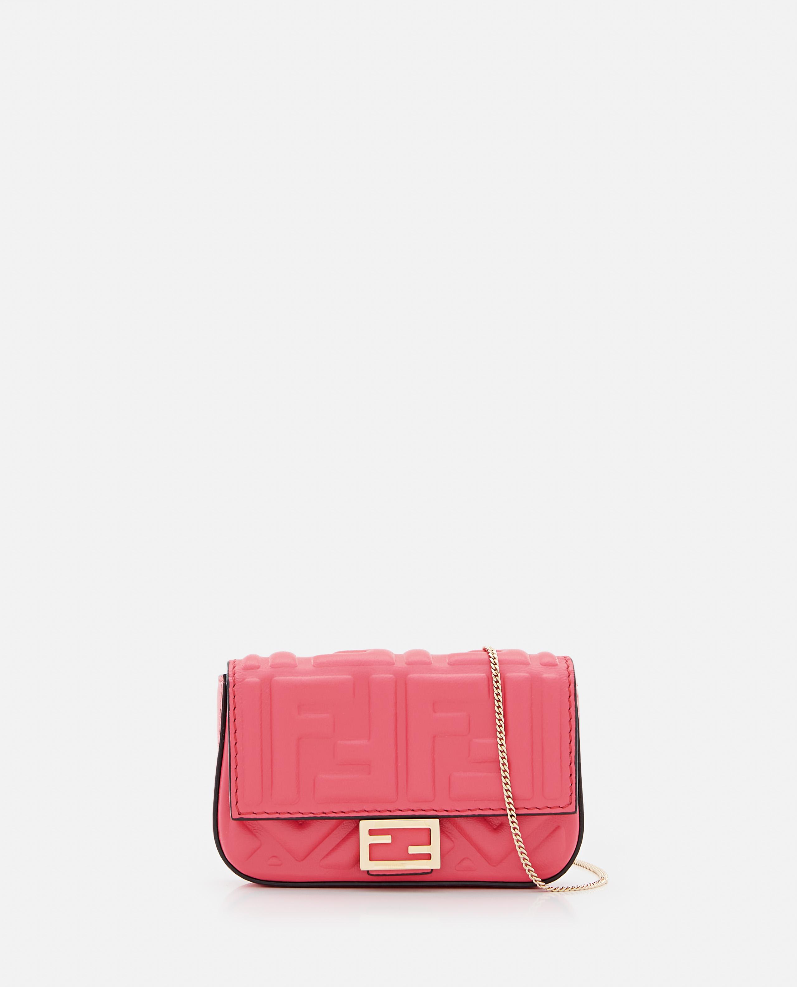 Fendi Embossed Leather Nano Baguette Charm in Pink | Lyst
