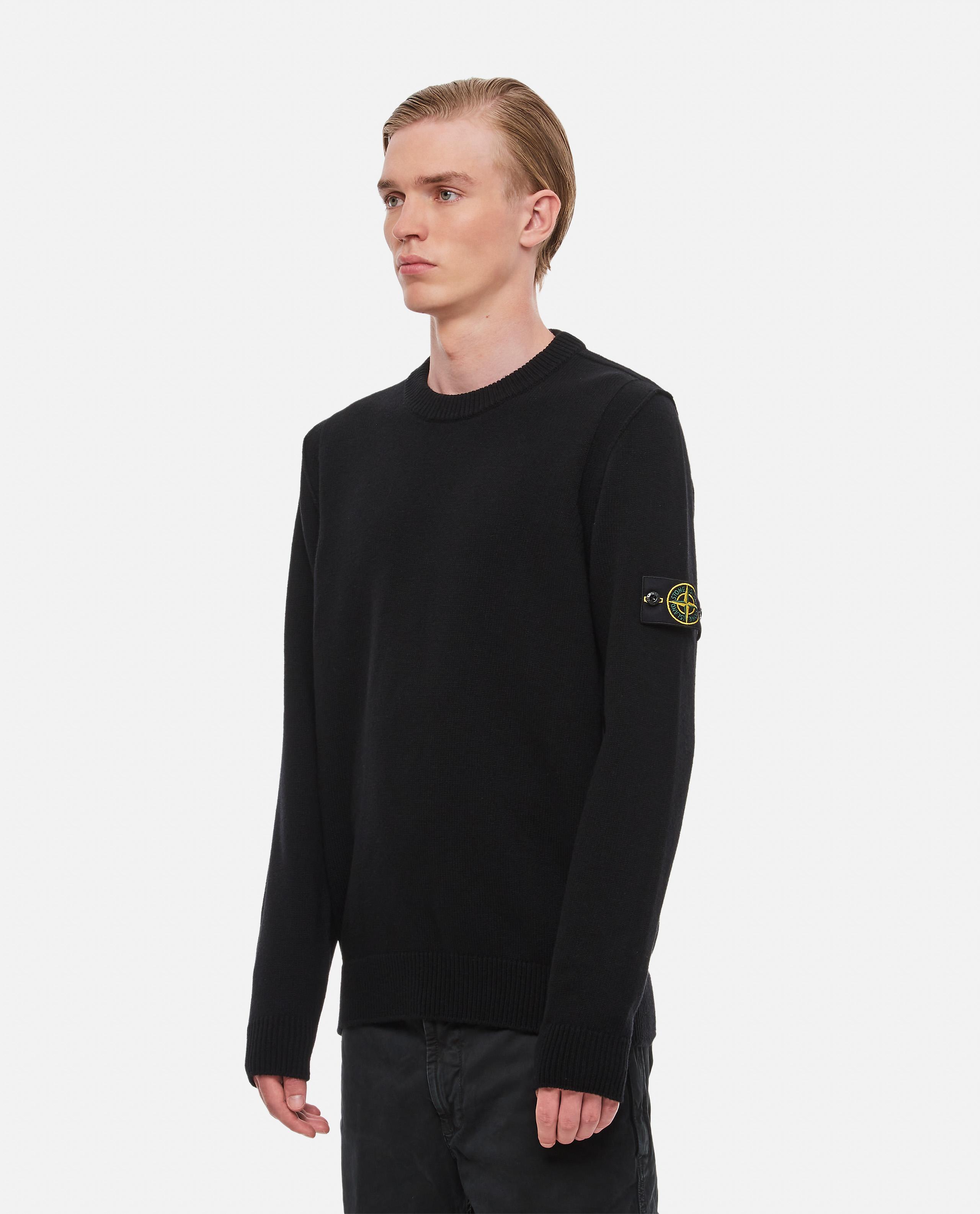 Stone Island Wool Sweater in Black for Men | Lyst