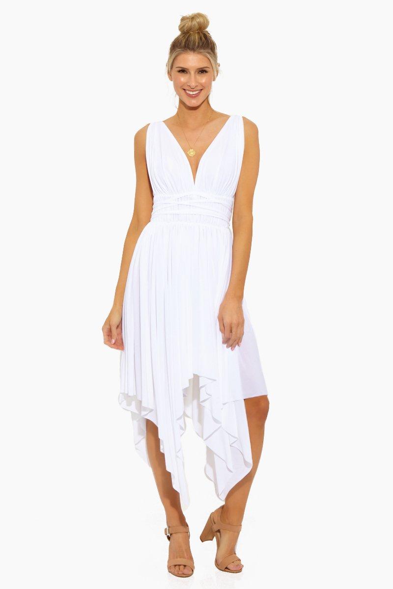 Norma Kamali Goddess Asymmetric Midi Dress - White - Save 60% - Lyst