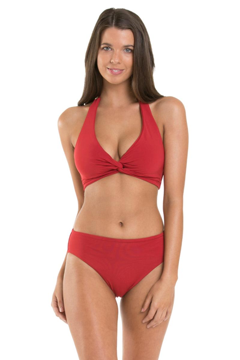 Jets by Jessika Allen Synthetic D/dd Twist Halter Bikini Top - Chili in Red  - Lyst