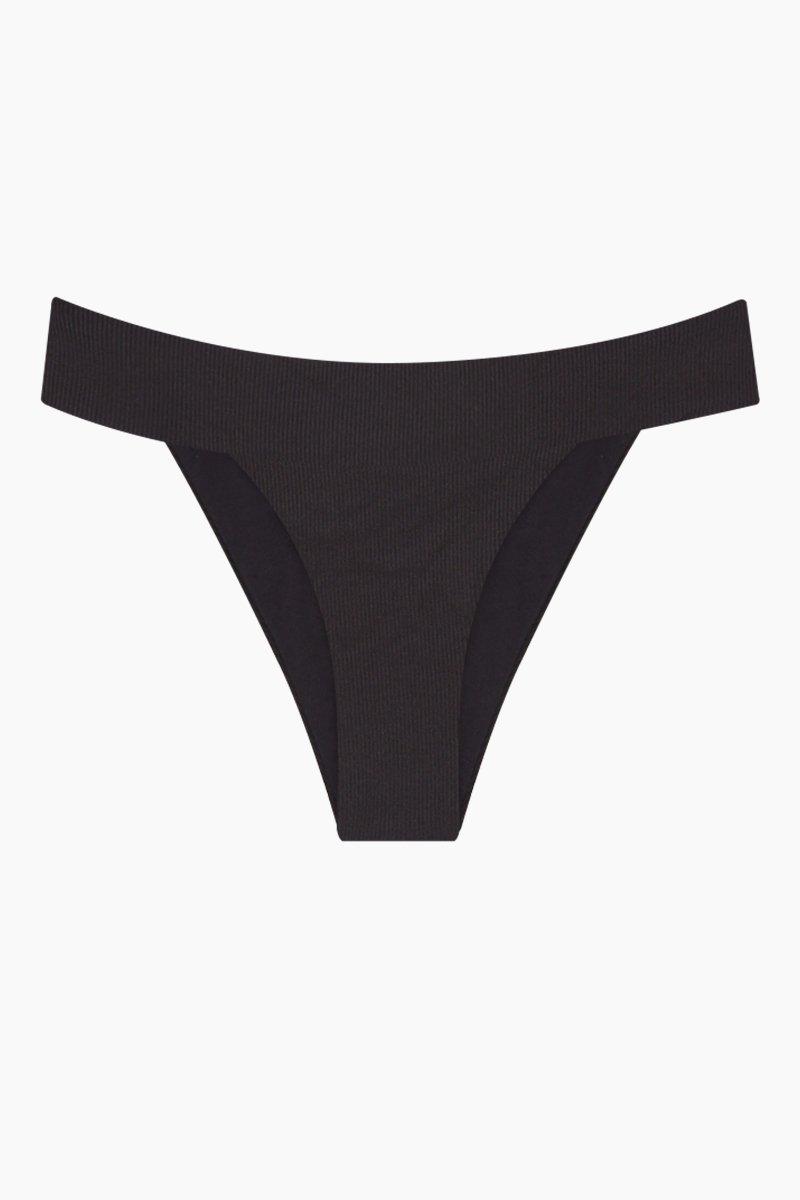 black fold down bikini bottoms