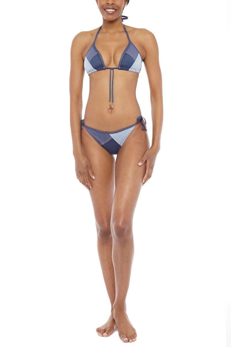 Seafolly Out Of The Blue Reversible Triangle Bikini Top - Denim - Lyst