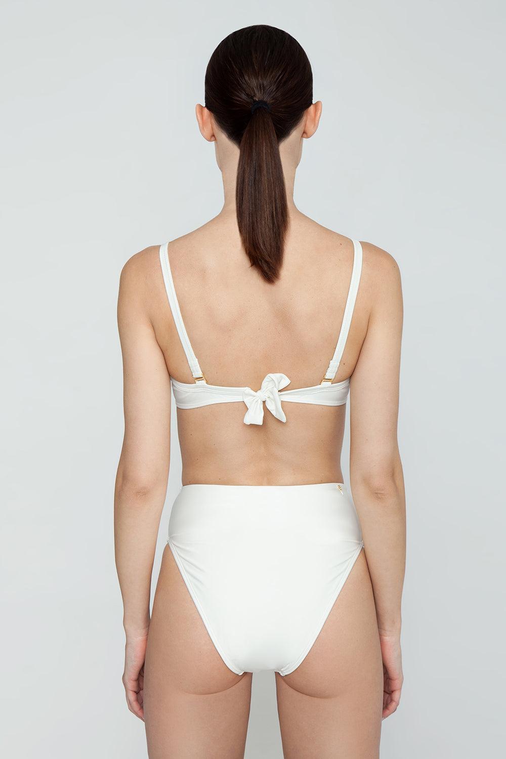 Agua de Coco Brazilian High Waist Bikini Bottom in White - Lyst