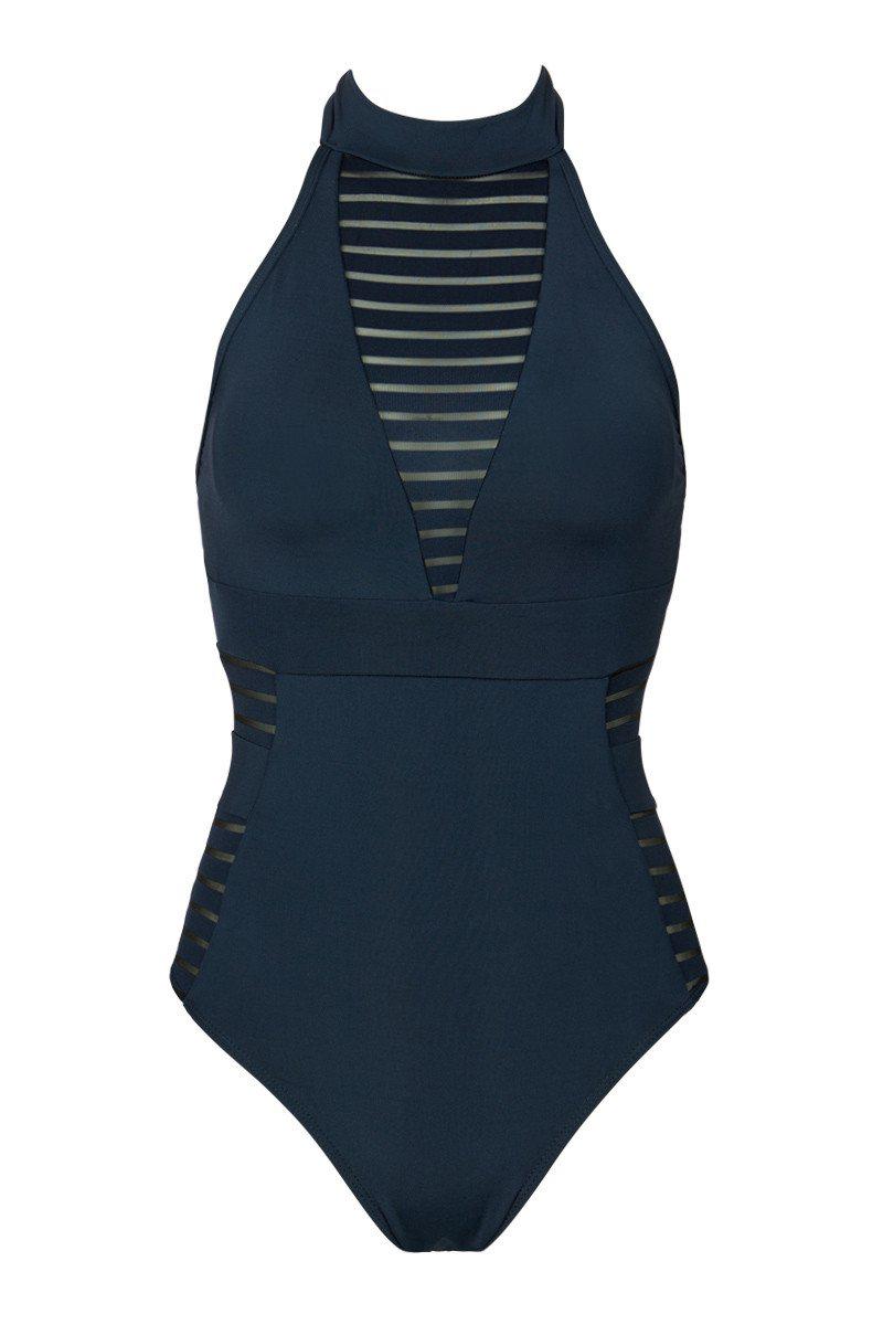 Jets by Jessika Allen Synthetic High Neck One Piece Swimsuit Ink in