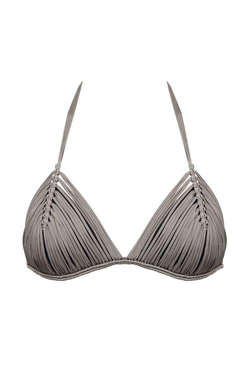 Indah Synthetic Andrea Macrame Bikini Top - Taupe in Gray - Lyst