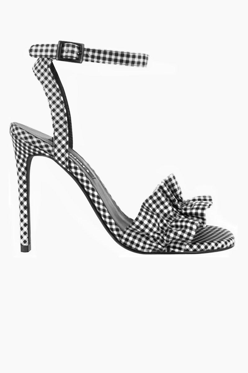 checkered high heels
