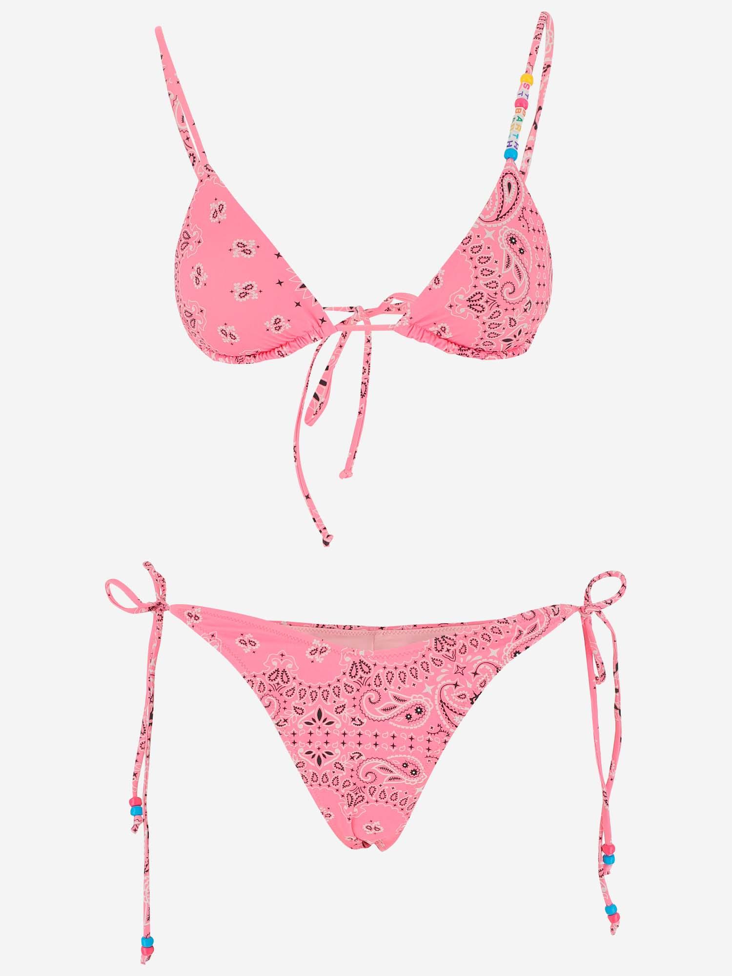 Mc2 Saint Barth Bandana Print Bikini in Pink | Lyst