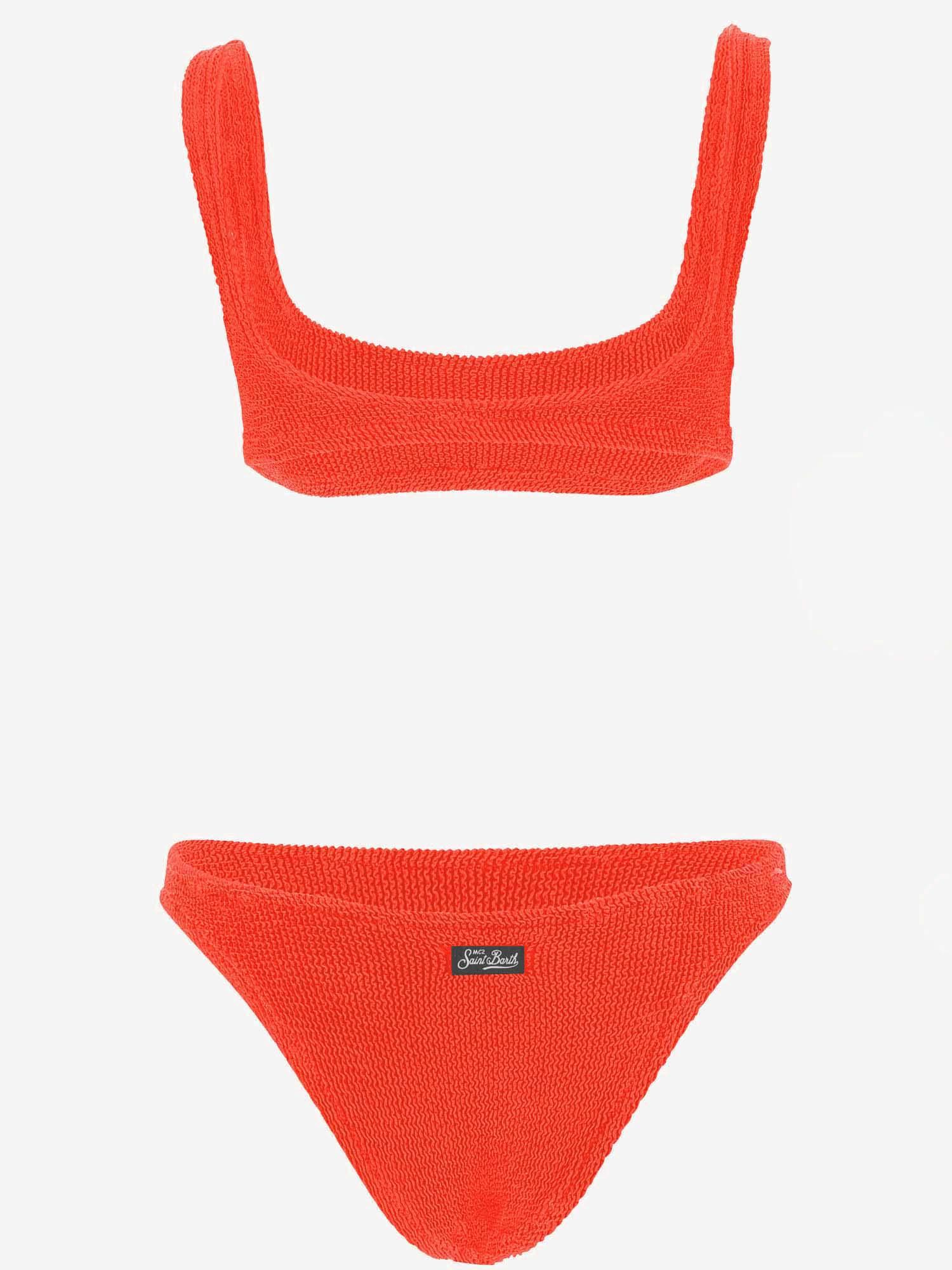 Mc2 Saint Barth Bikini With Crinkle Design in Orange | Lyst
