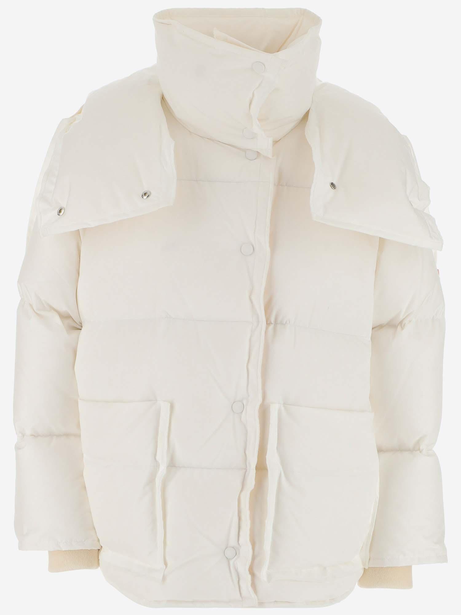 Moncler Cotton Sandy Down Jacket in White | Lyst UK