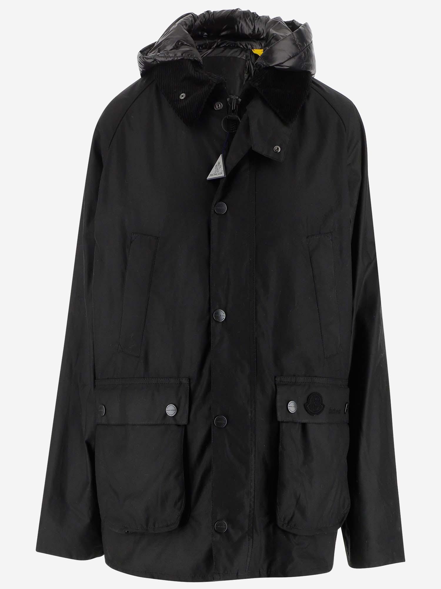 Moncler Cotton Short Down Jacket Wight in Black for Men | Lyst