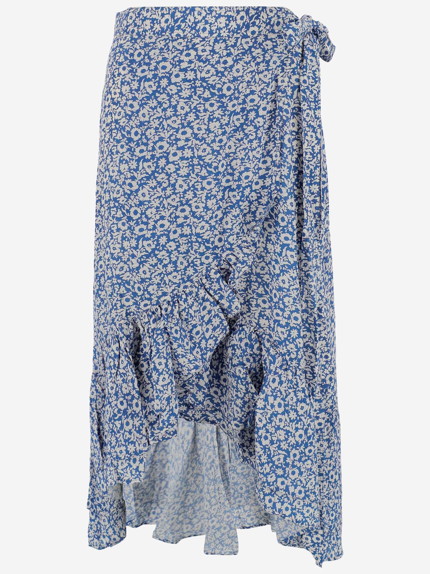 Ralph Lauren Floral-patterned Viscose Skirt in Blue | Lyst