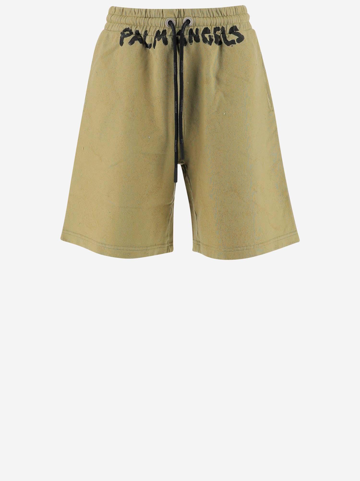 Palm Angels Miami Pattern Short Pants in Natural for Men | Lyst
