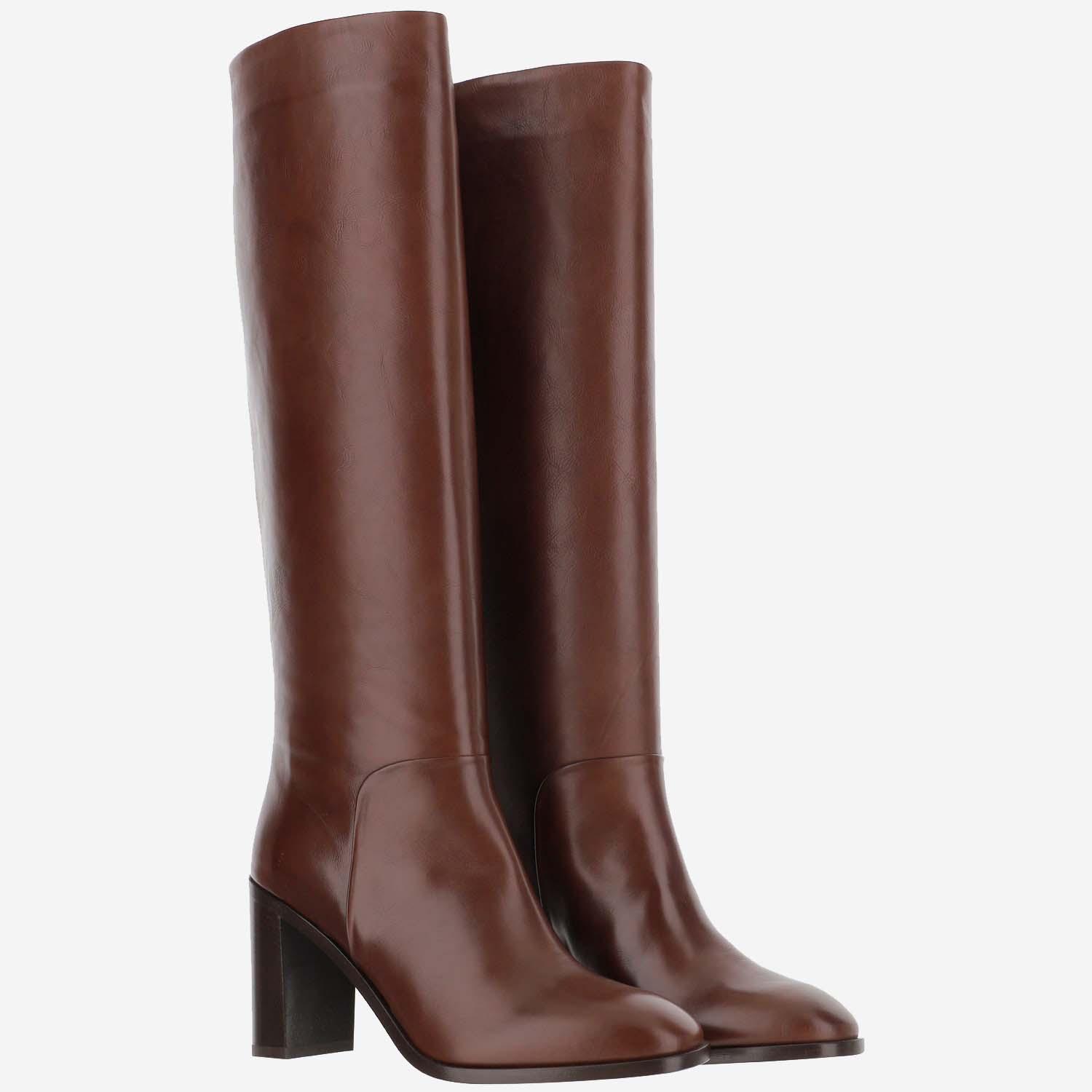 Sartore Bondy Leather Boots in Brown | Lyst