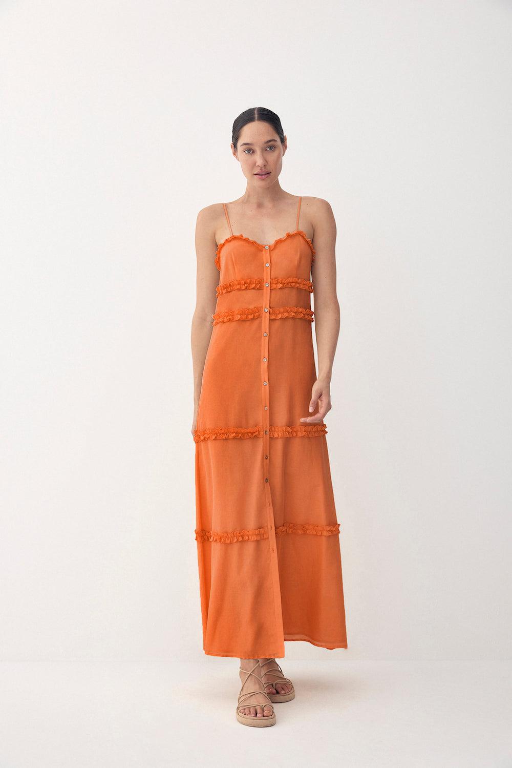 Bird & Knoll Connie Maxi in Orange Lyst