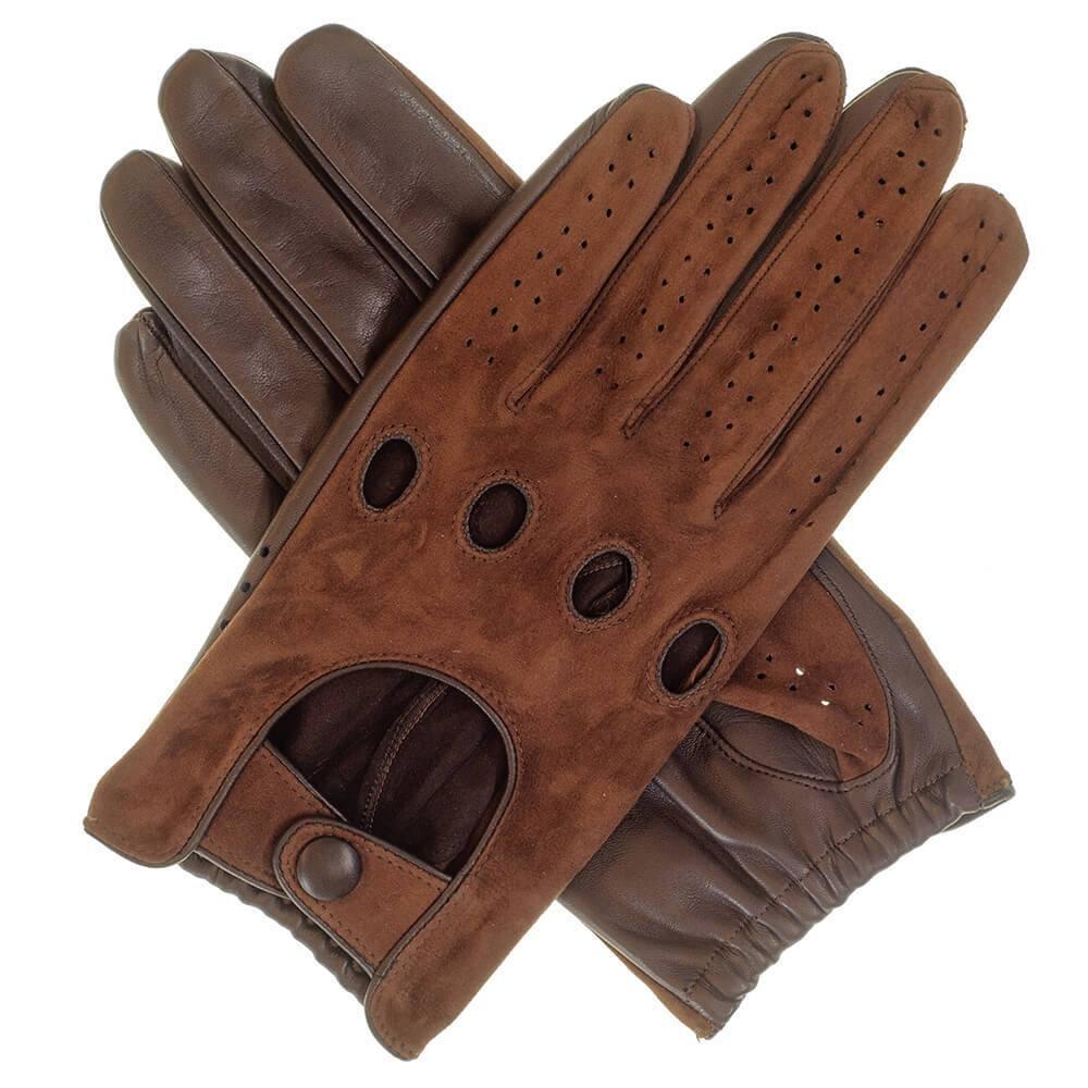 Black.co.uk Men's Brown Suede And Leather Driving Gloves for Men - Lyst