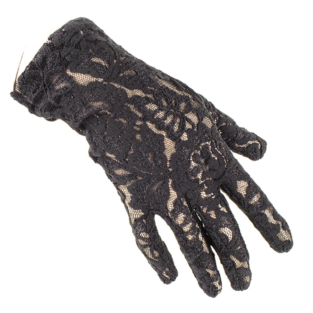 Black Short Black Fine Lace Gloves Lyst