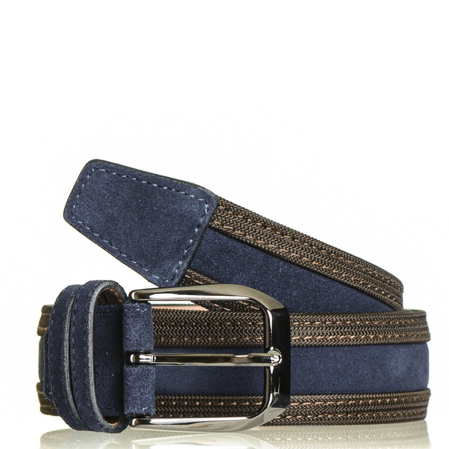 www.bagssaleusa.com Navy And Brown Suede Belt in Blue for Men - Save 2% | Lyst