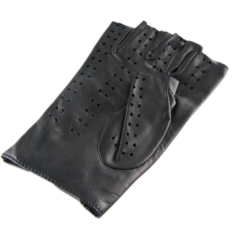 Black Men's Leather Fingerless Driving Gloves in Black for Men Lyst