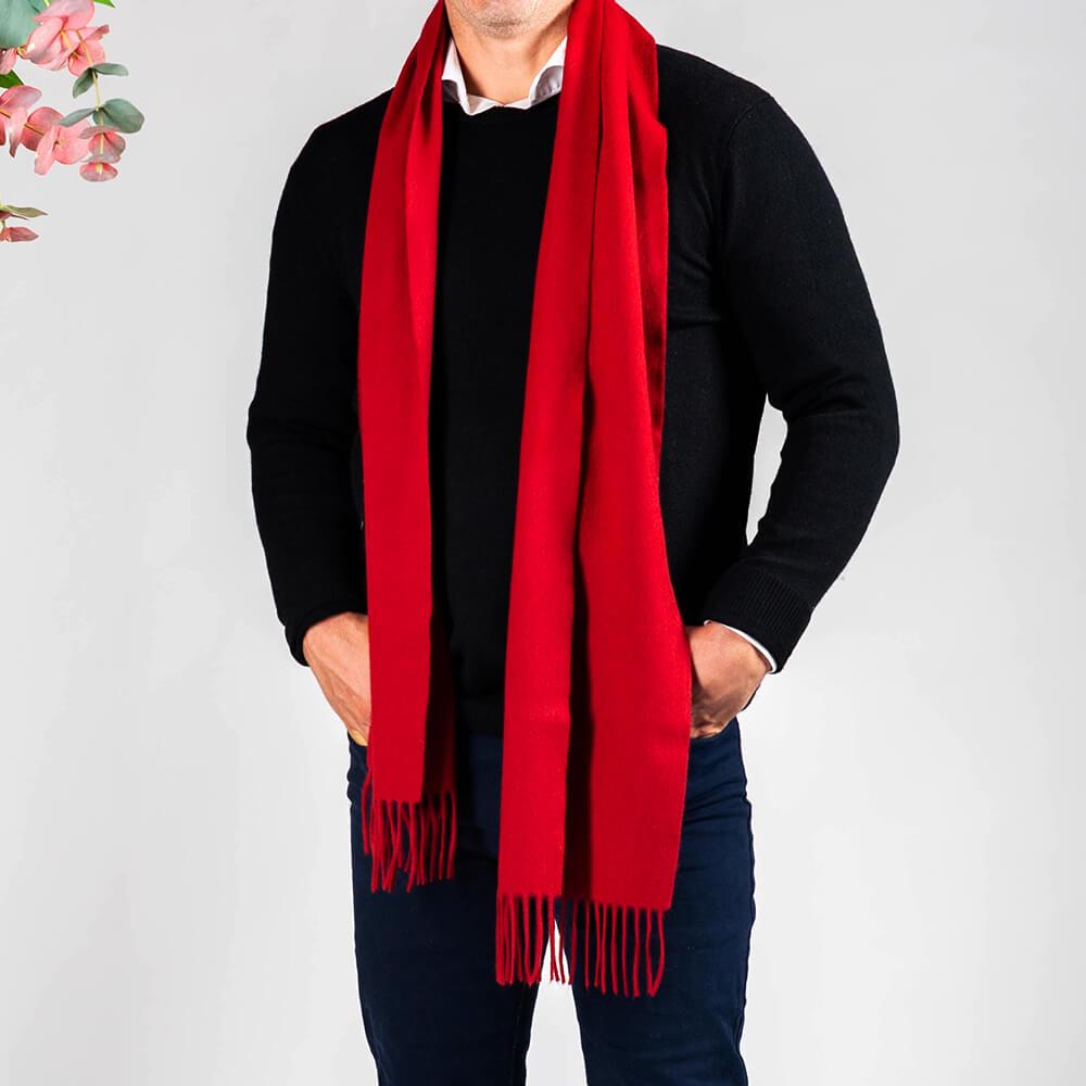 Red and black cashmere scarf deals