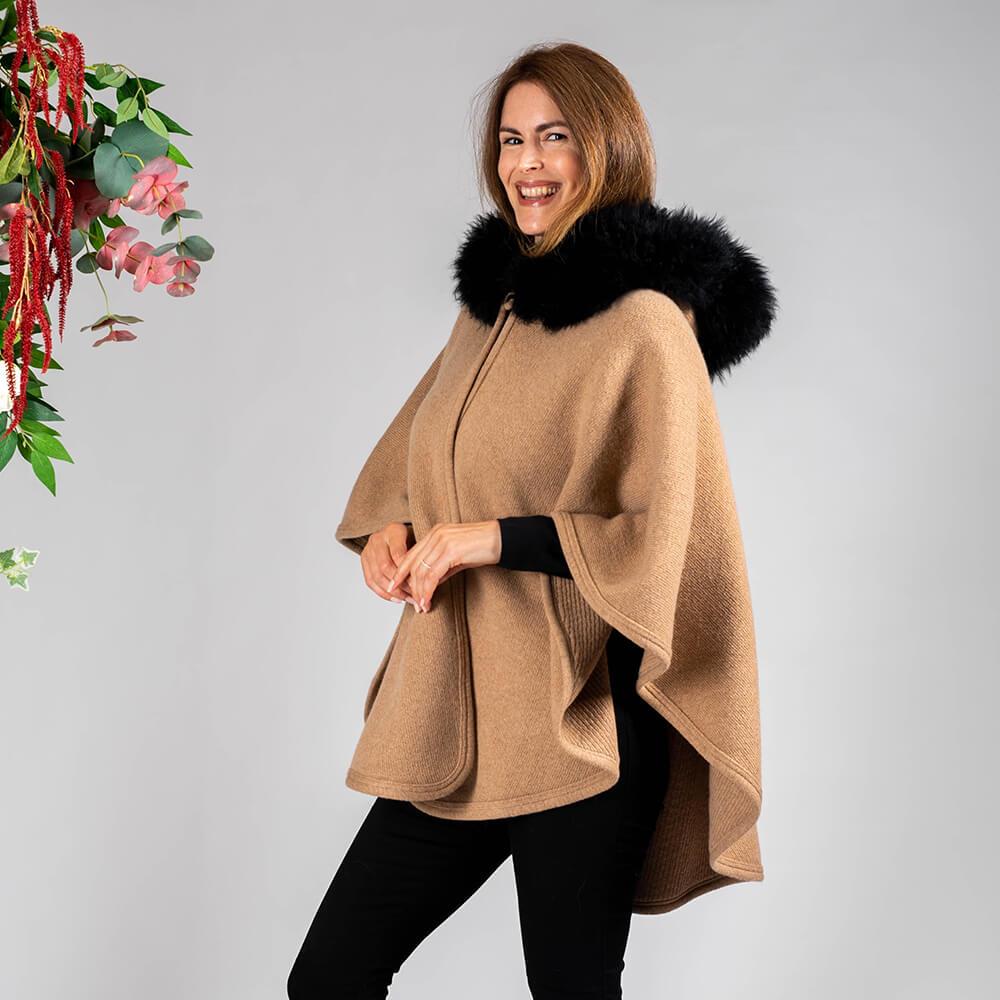Cape coat deals with fur