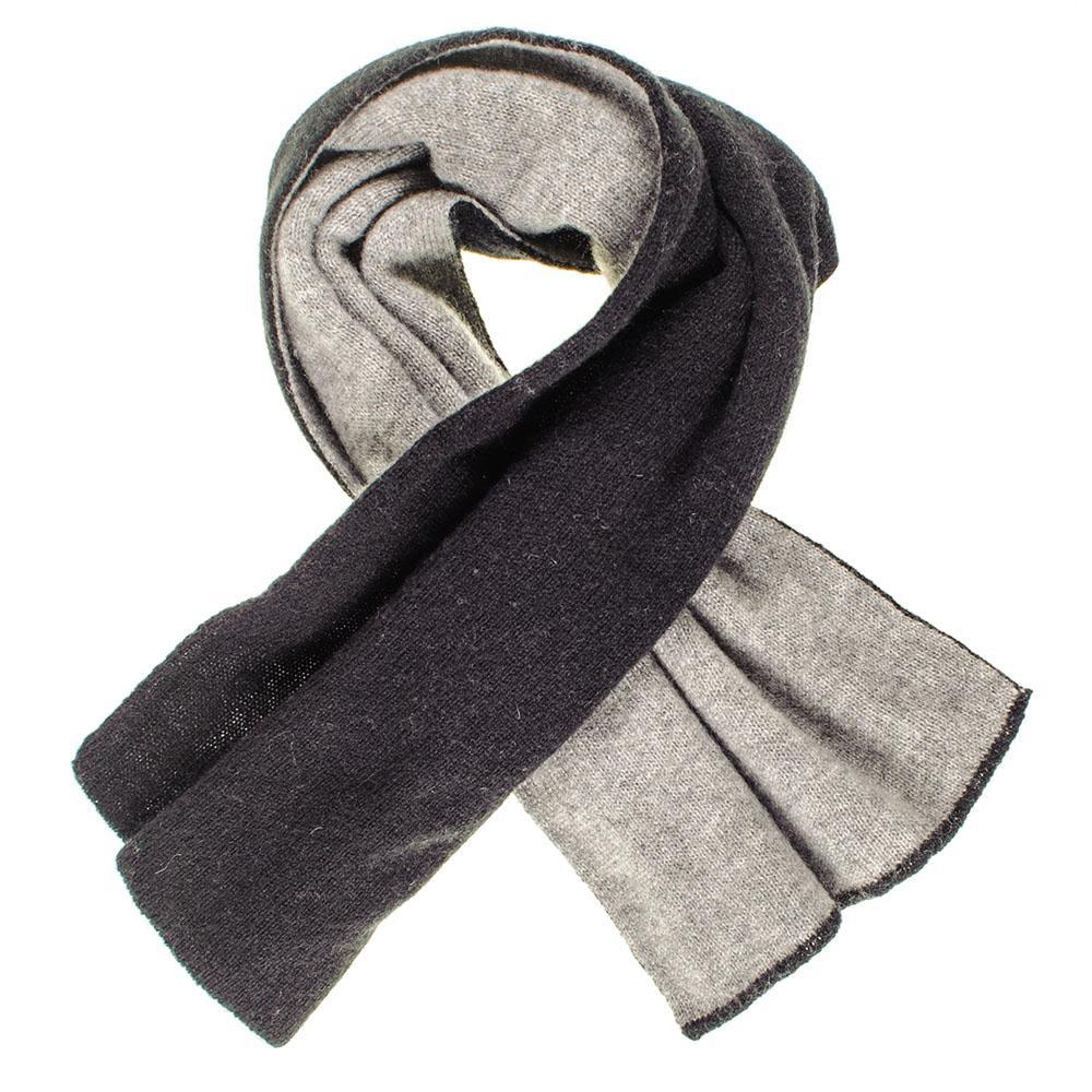 Black Grey And Double Face Cashmere Cravat Scarf In Gray Lyst