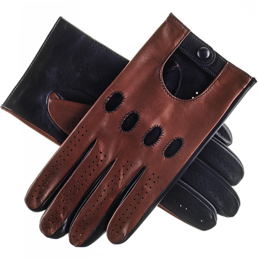 black leather driving gloves