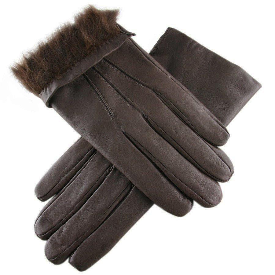 Lyst Black.Co.Uk Chocolate Brown Leather Gloves With Brown Rabbit Lining