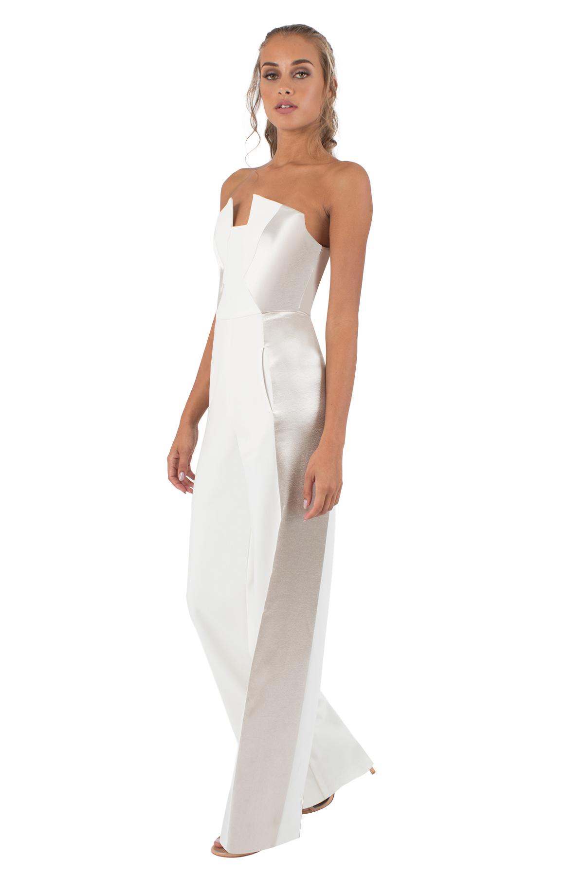 Black Halo Lena Color Block Jumpsuit in White Lyst UK