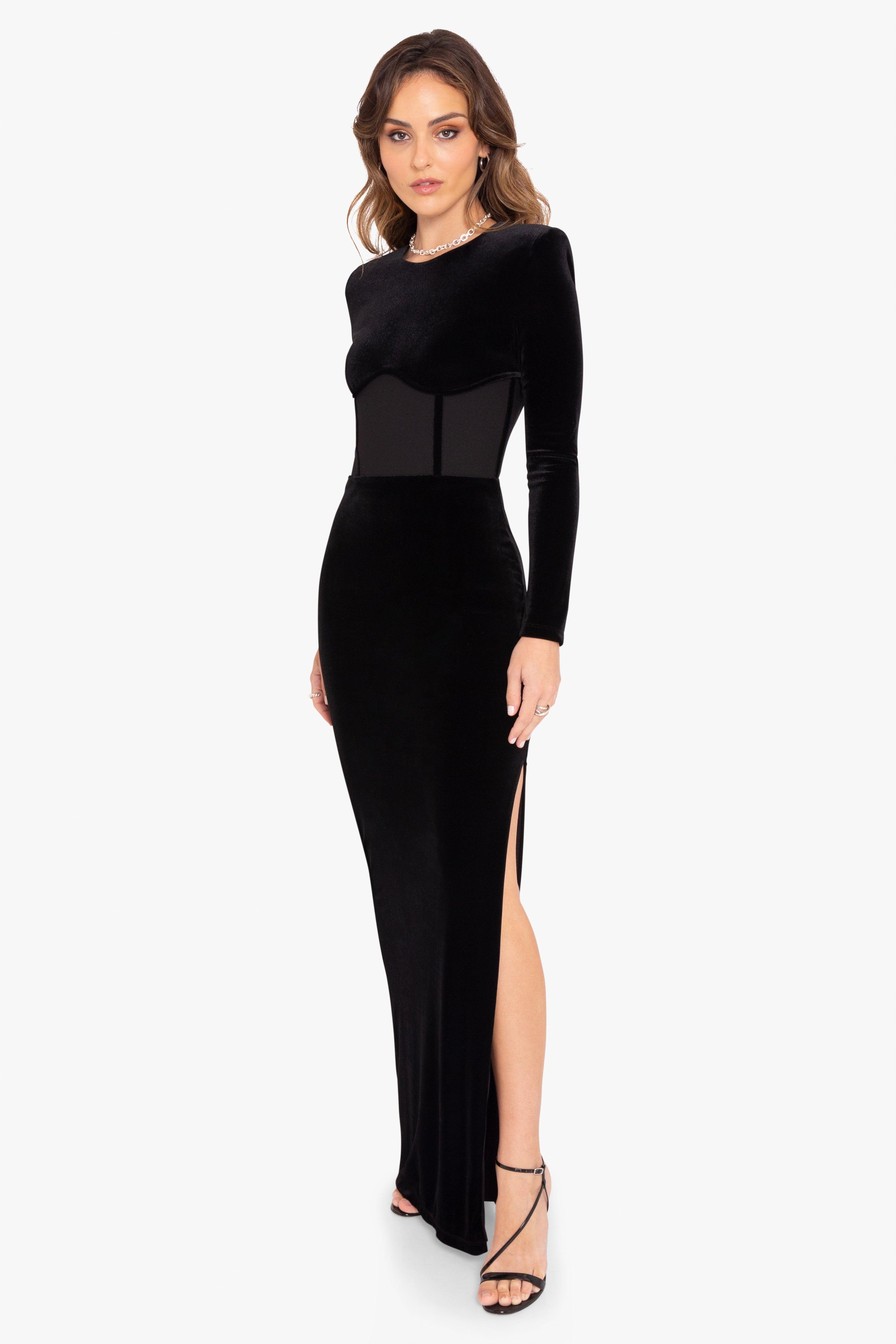 Black halo top long sleeve dress