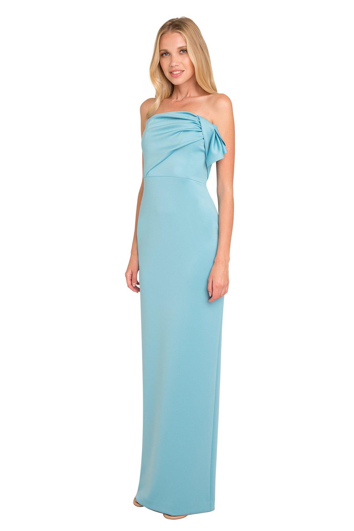 black halo blue dress